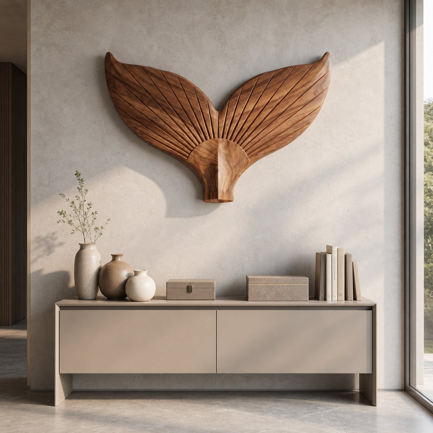 Angel Wings Wooden Wall Sculpture For Living Room And Entryway
