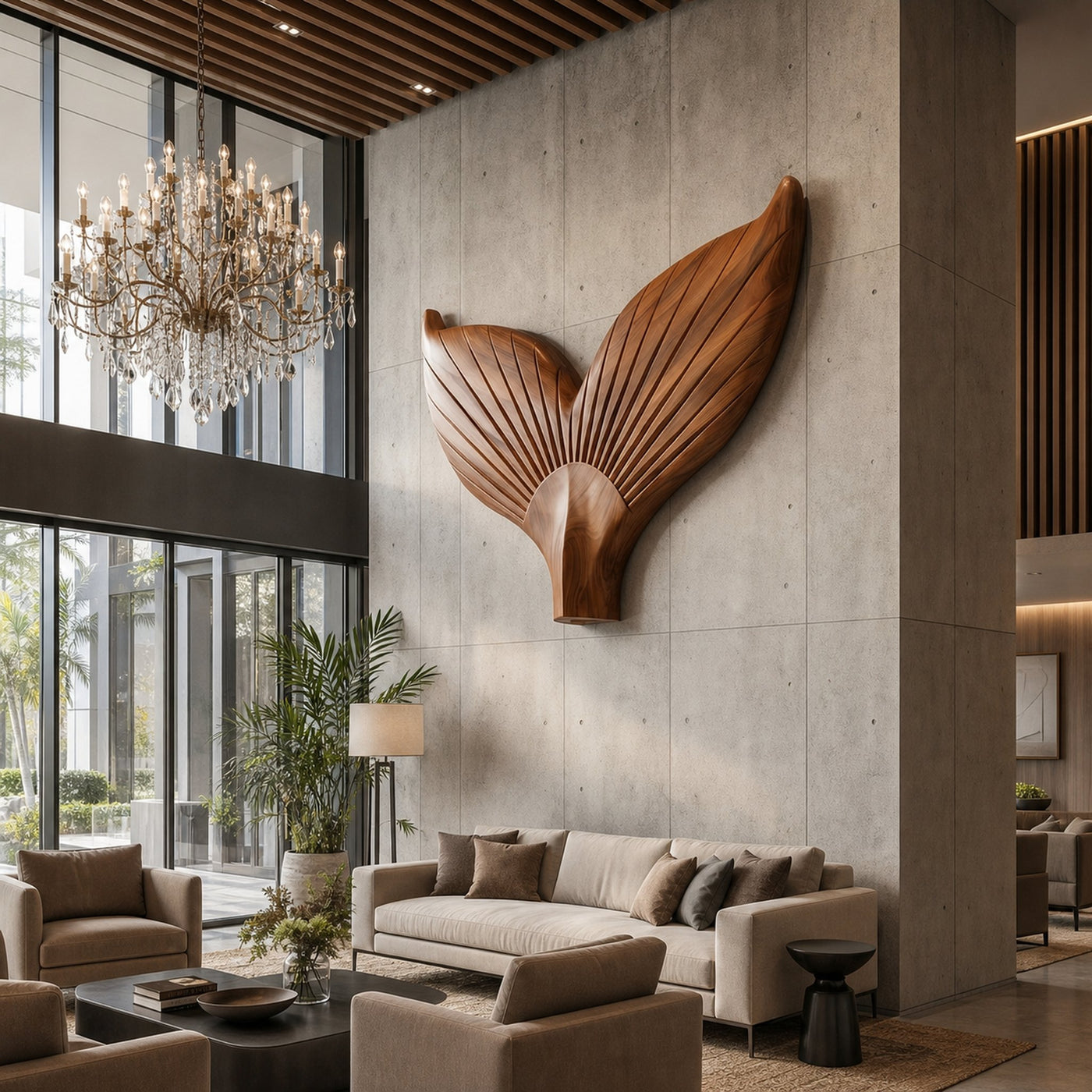Angel Wings Wooden Wall Sculpture For Living Room And Entryway - product view 3