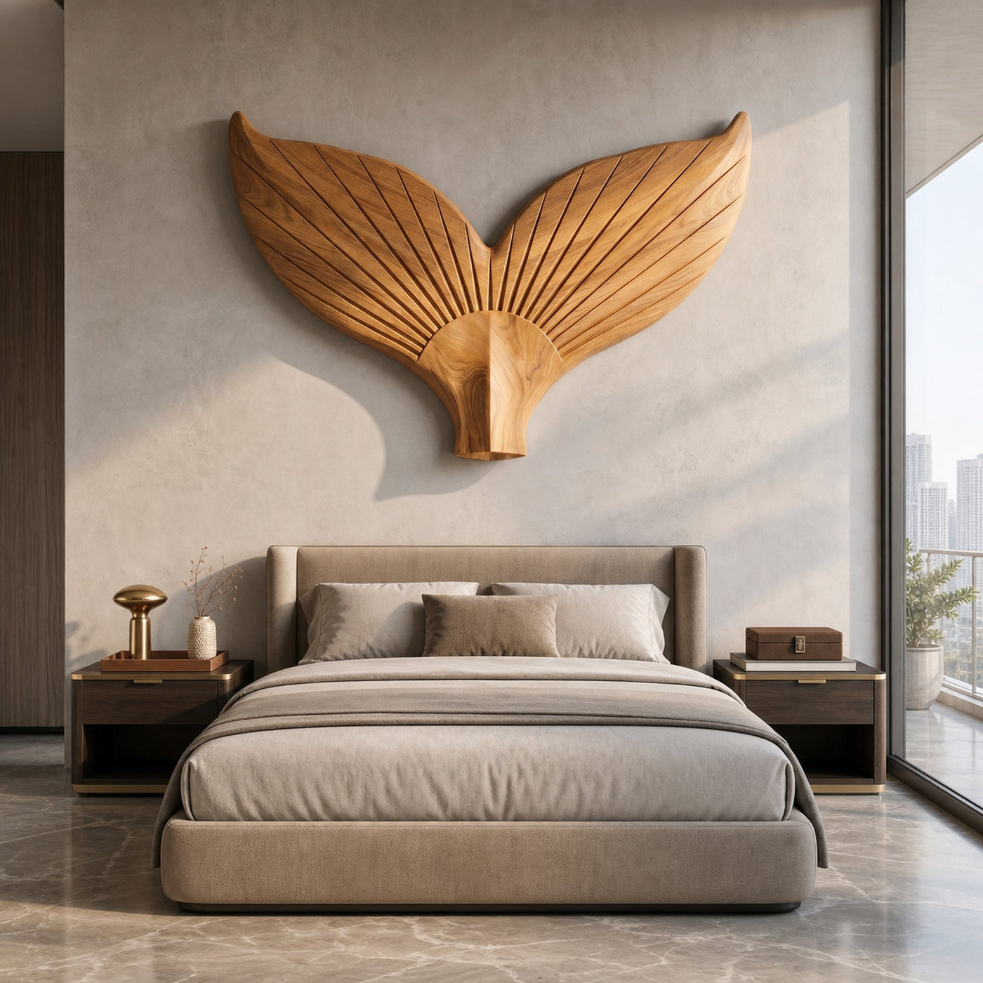 Angel Wings Wooden Wall Sculpture For Living Room And Entryway - product view 5