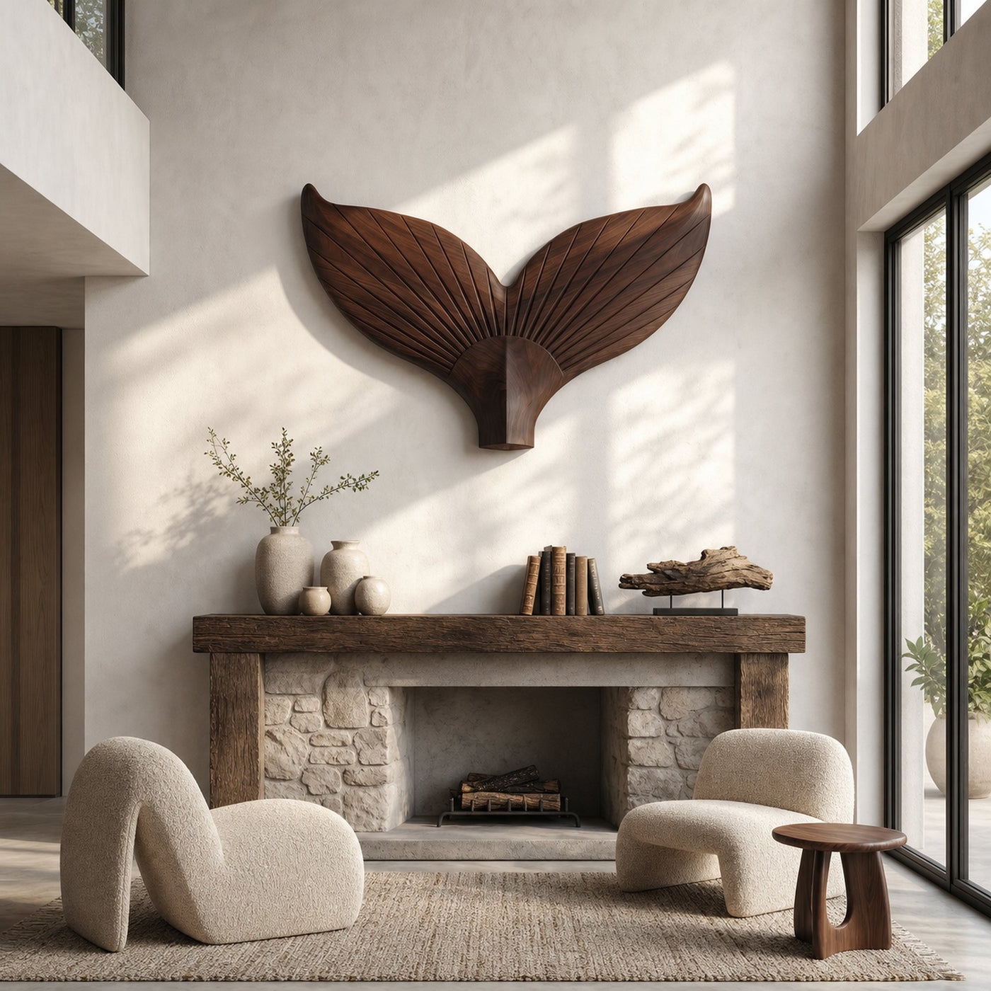 Angel Wings Wooden Wall Sculpture For Living Room And Entryway - product view 7