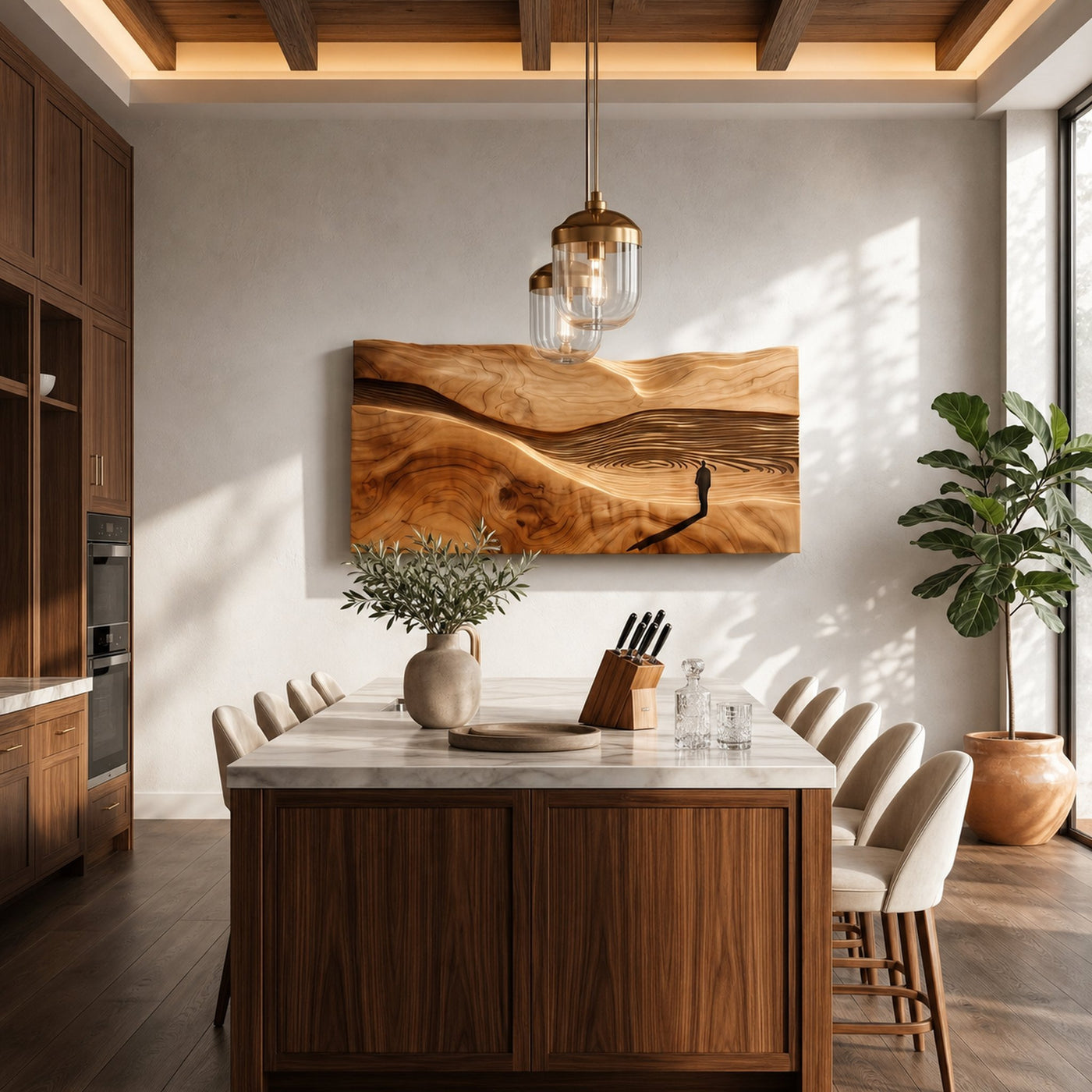 Artisan Fishing Boat Wood Wall Art For Contemporary Organic Interior Design - product view 3