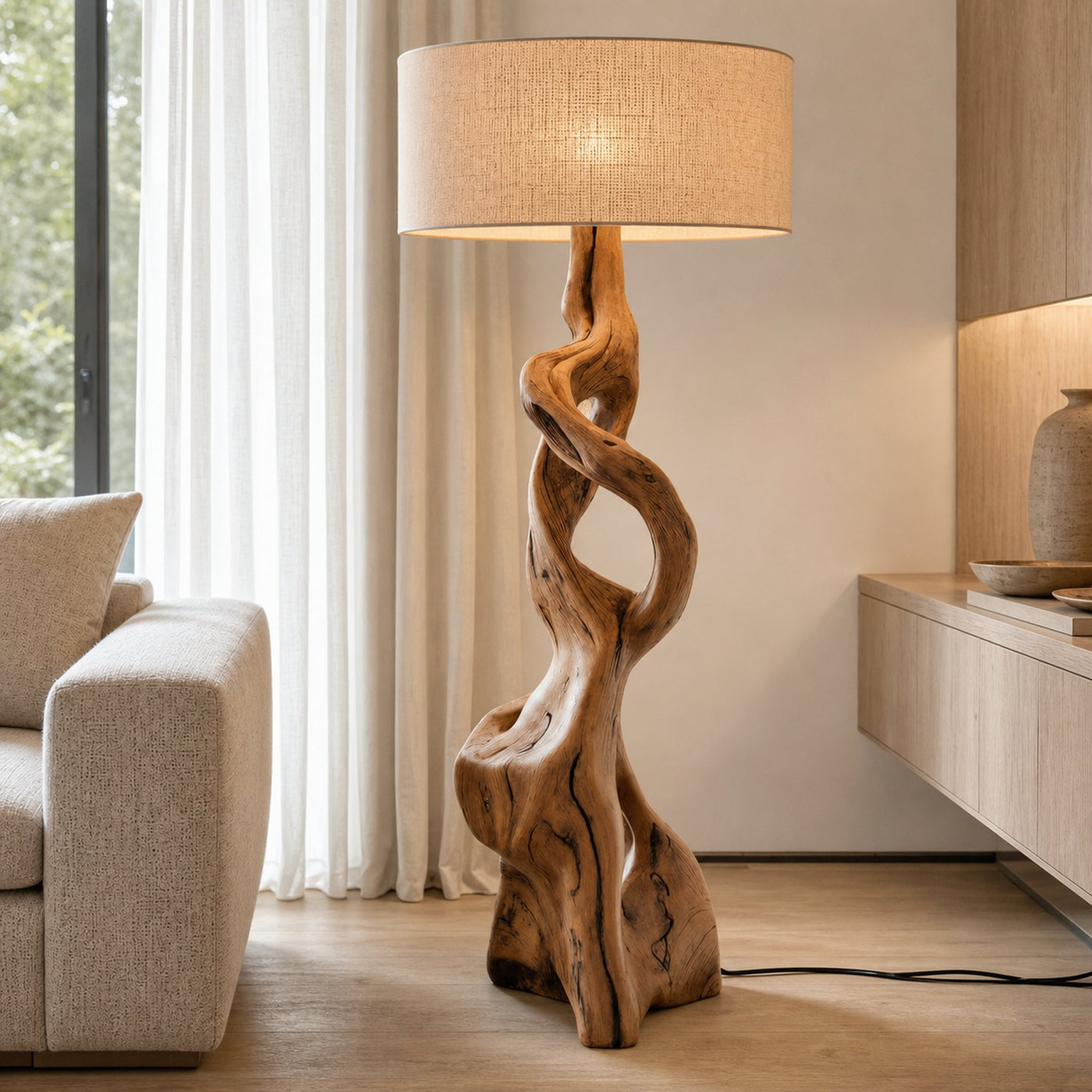 Artistic Carved Floor Lamp For Bedroom Or Living Room - product view 2