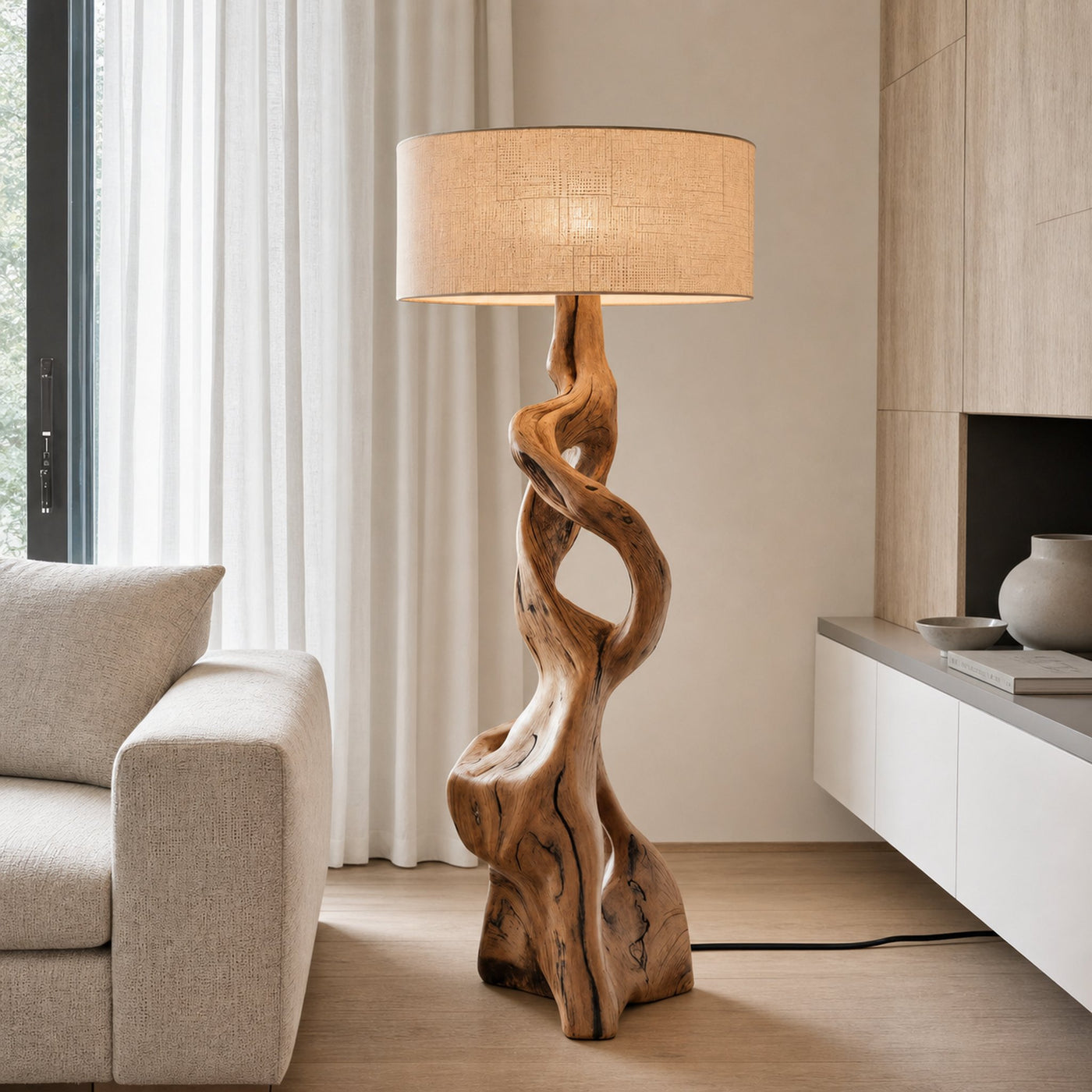Artistic Carved Floor Lamp For Bedroom Or Living Room - product view 3