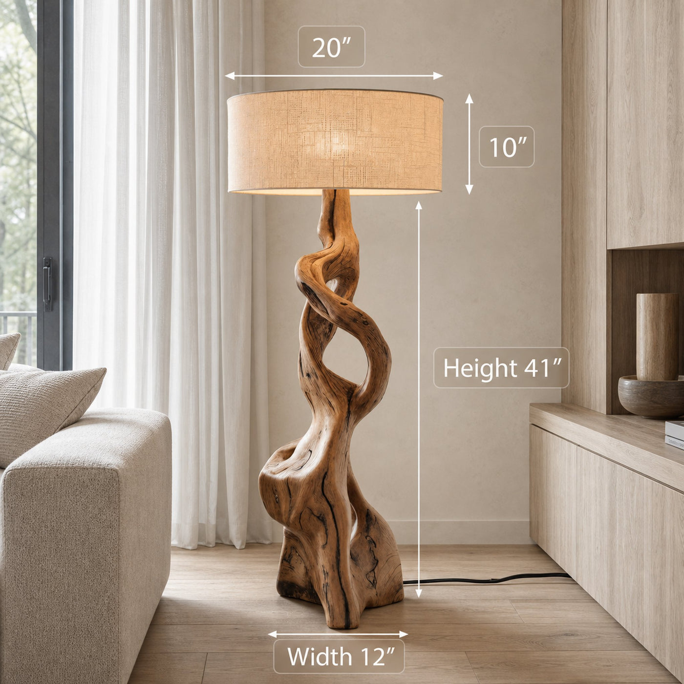 Artistic Carved Floor Lamp For Bedroom Or Living Room - product view 7