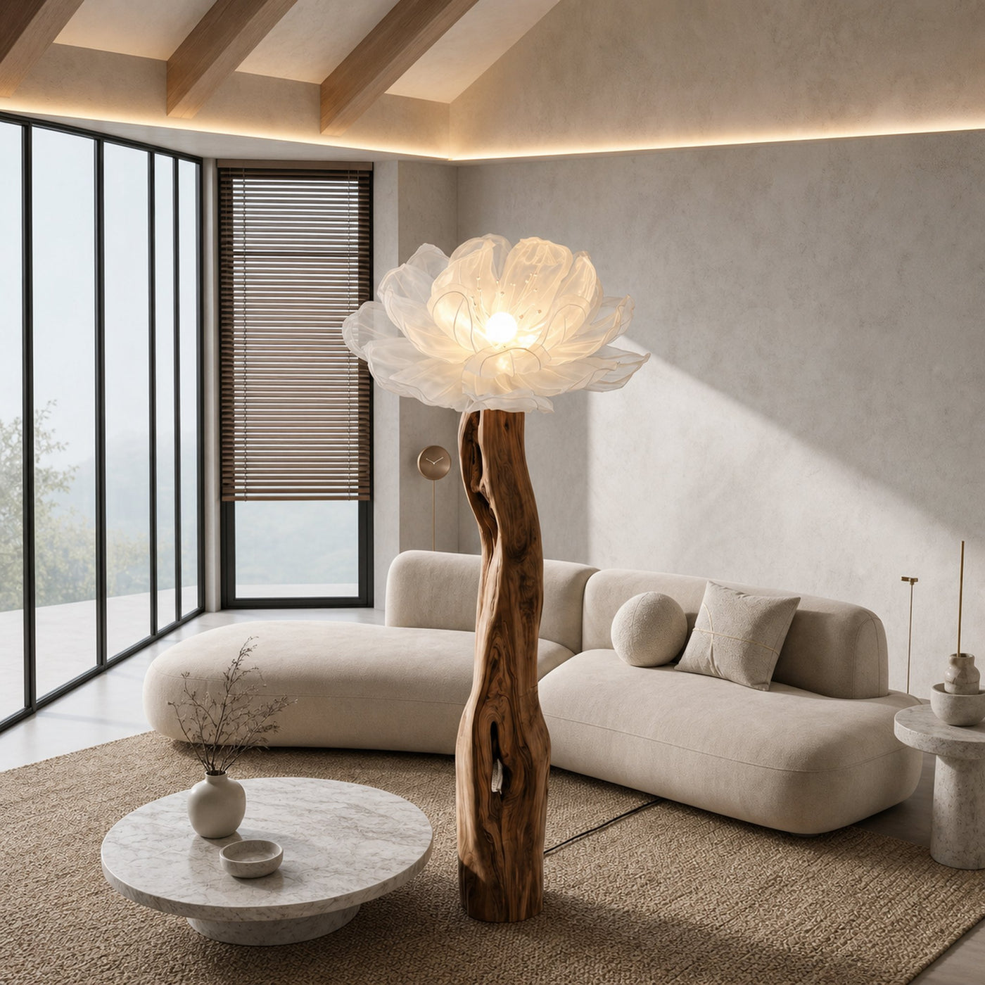 Artistic Floor Lamp Sculptural Flower Arrangement For Living Room - product view 2