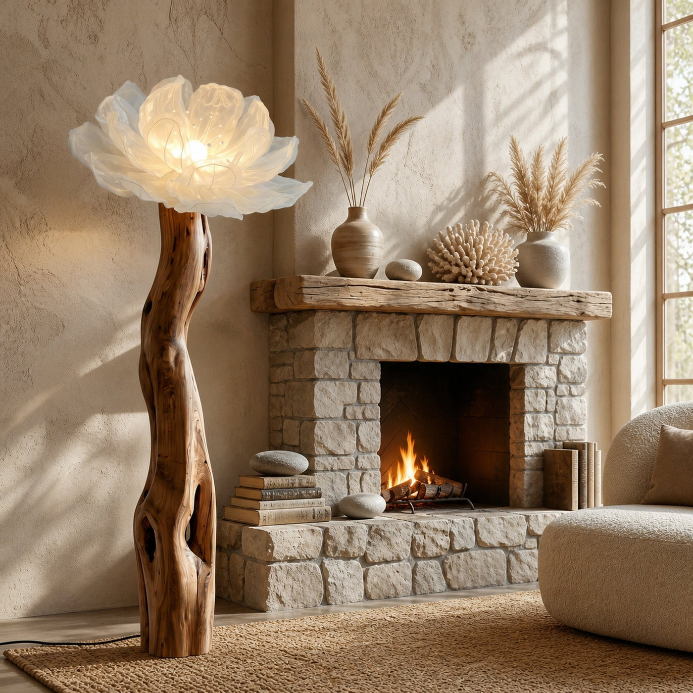 Artistic Floor Lamp Sculptural Flower Arrangement For Living Room - product view 3