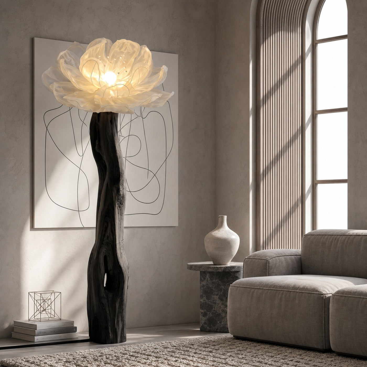 Artistic Floor Lamp Sculptural Flower Arrangement For Living Room - product view 4