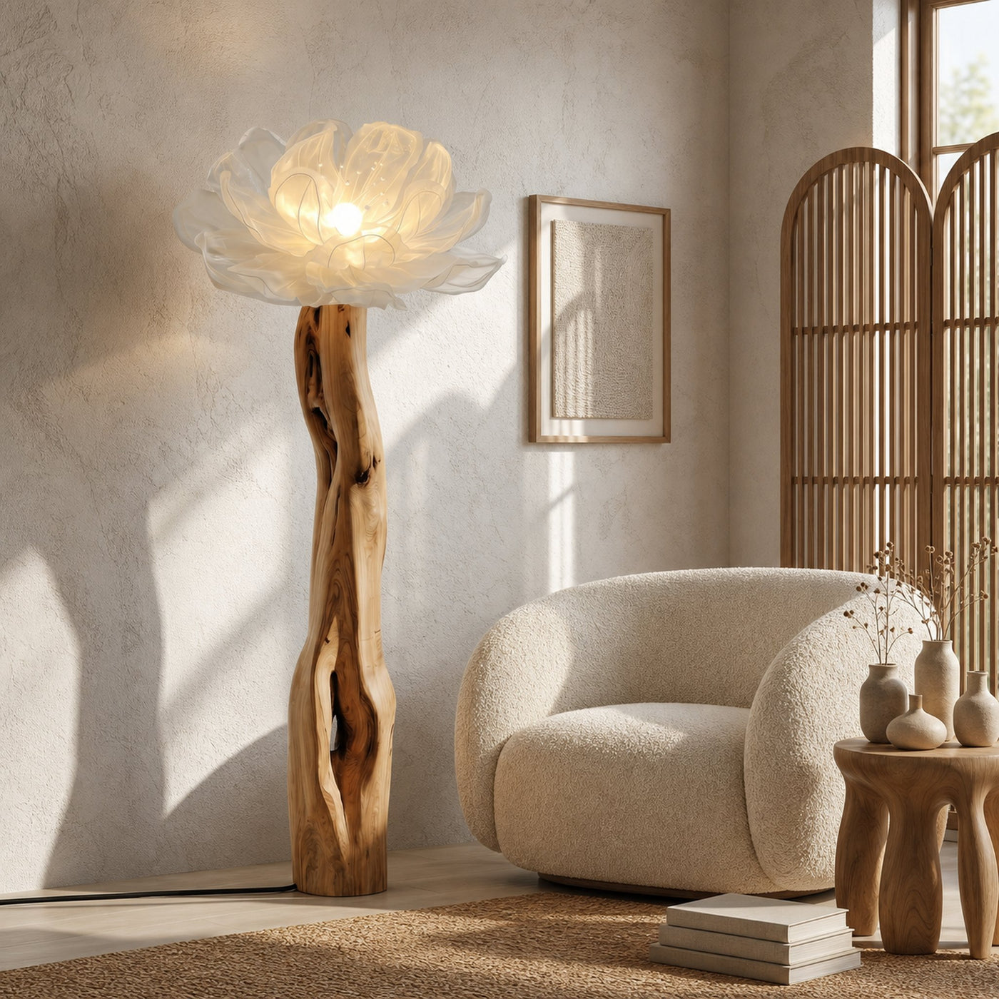 Artistic Floor Lamp Sculptural Flower Arrangement For Living Room - product view 5