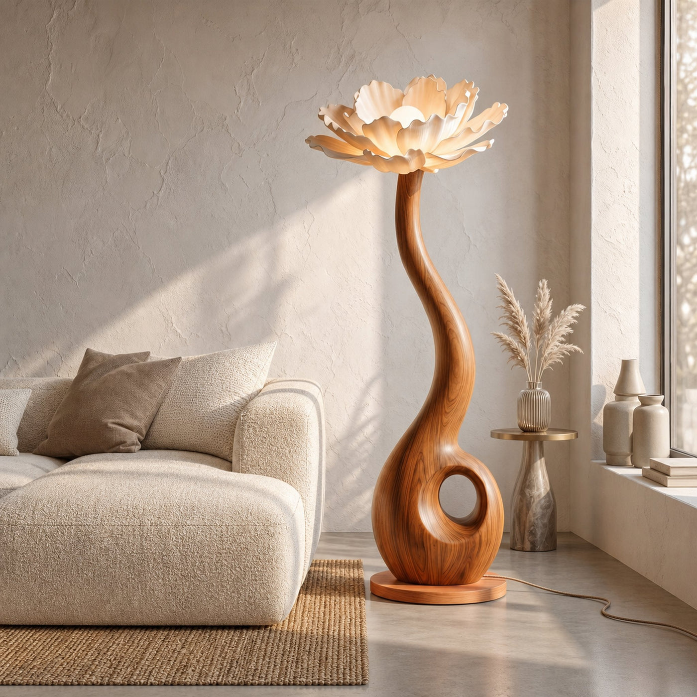 Artistic Floor Lamp With Nature Inspired Flower Design For Living Room - product view 3