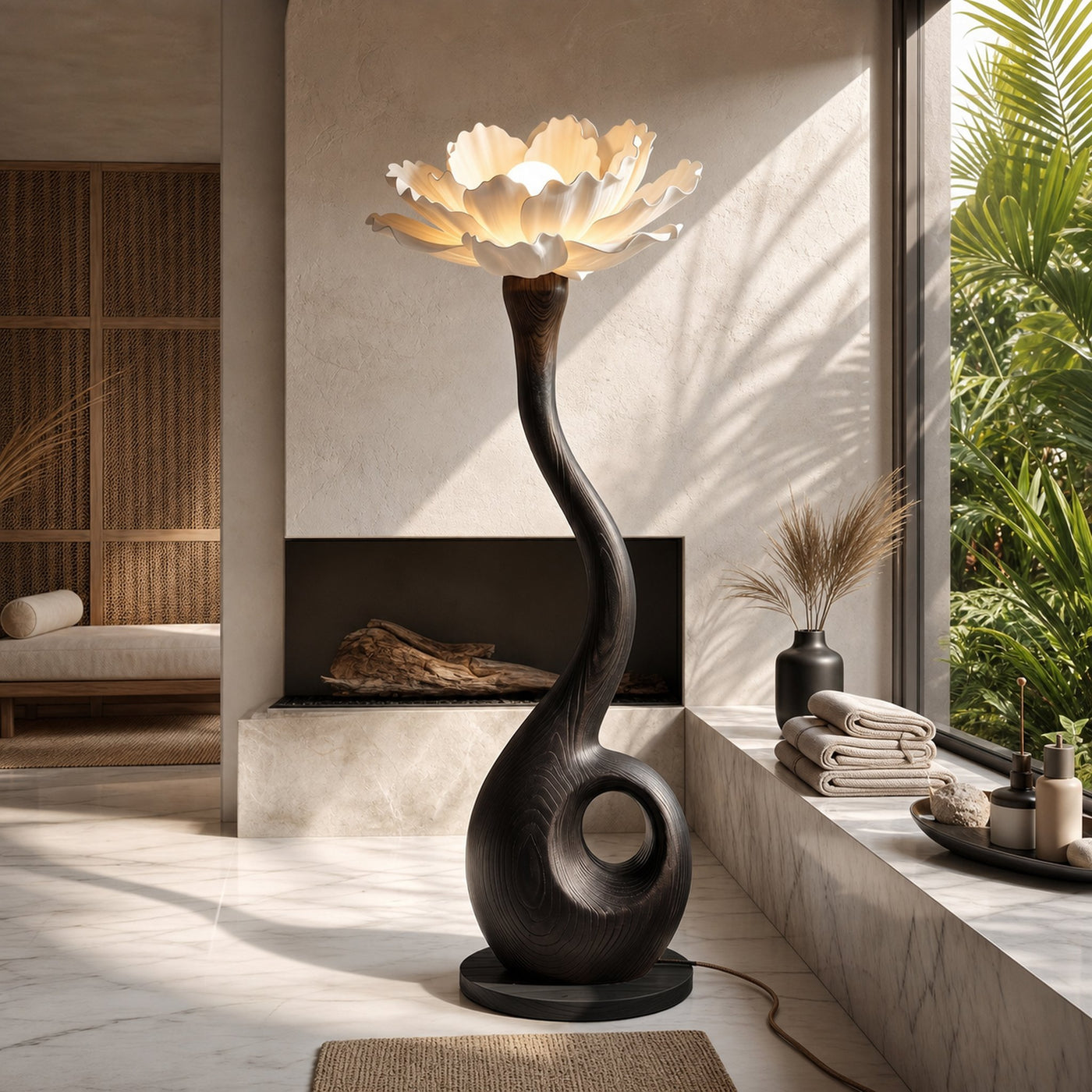 Artistic Floor Lamp With Nature Inspired Flower Design For Living Room - product view 4