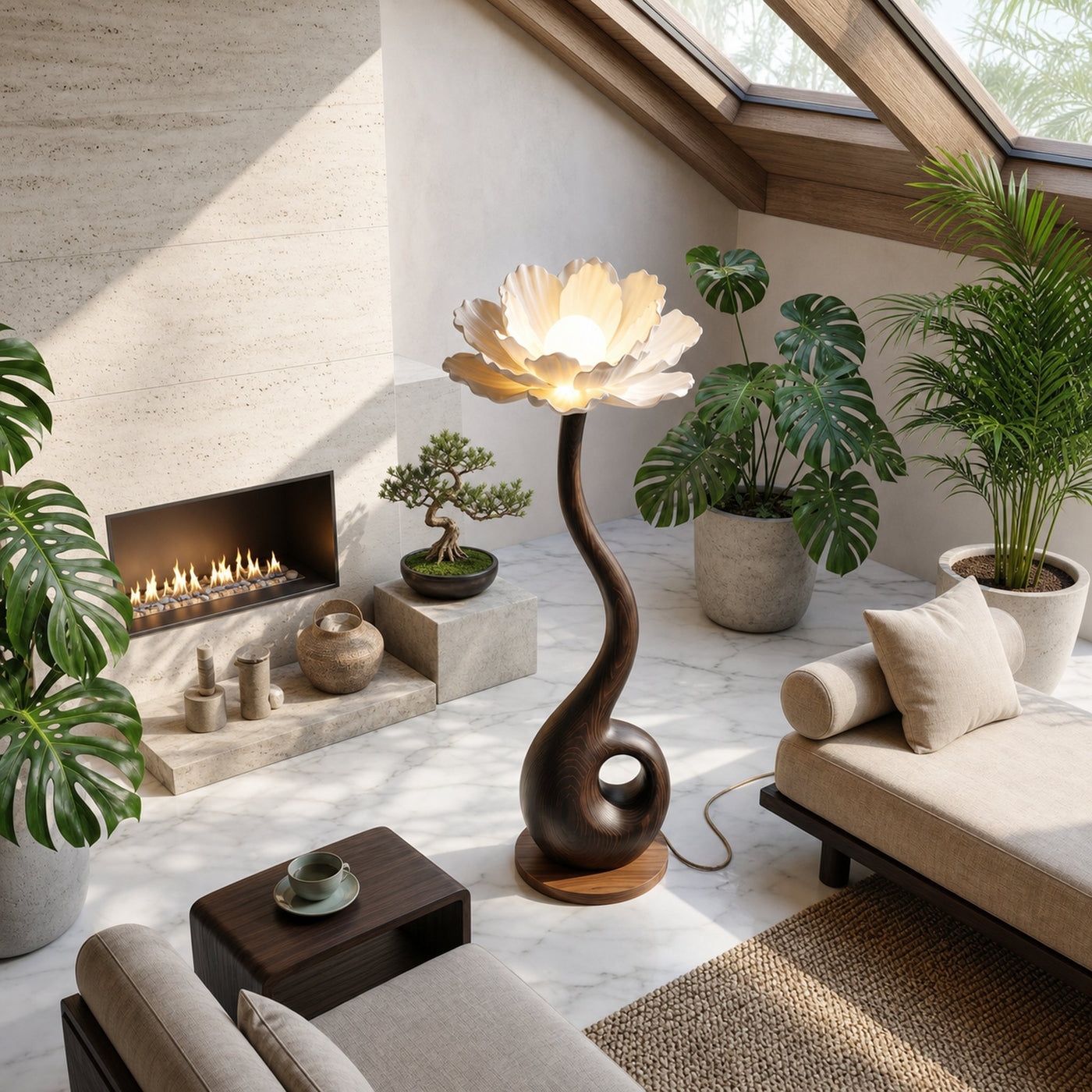 Artistic Floor Lamp With Nature Inspired Flower Design For Living Room - product view 6