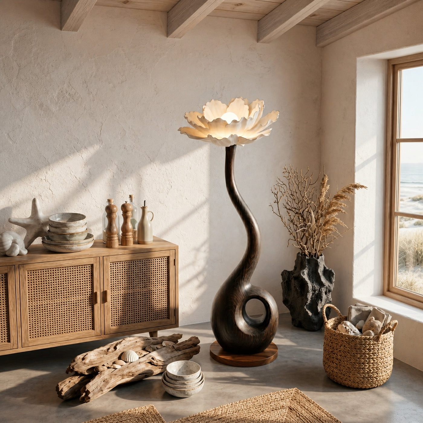 Artistic Floor Lamp With Nature Inspired Flower Design For Living Room - product view 7