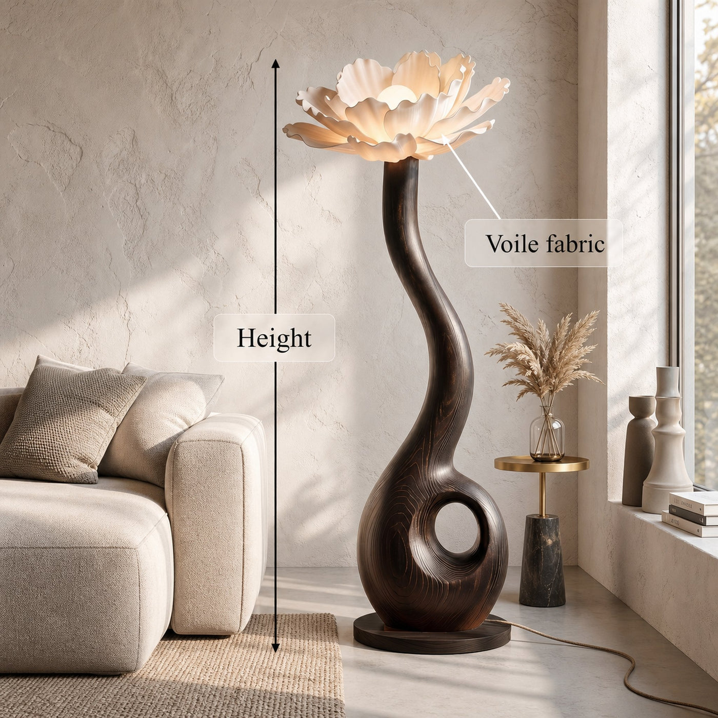 Artistic Floor Lamp With Nature Inspired Flower Design For Living Room - product view 8