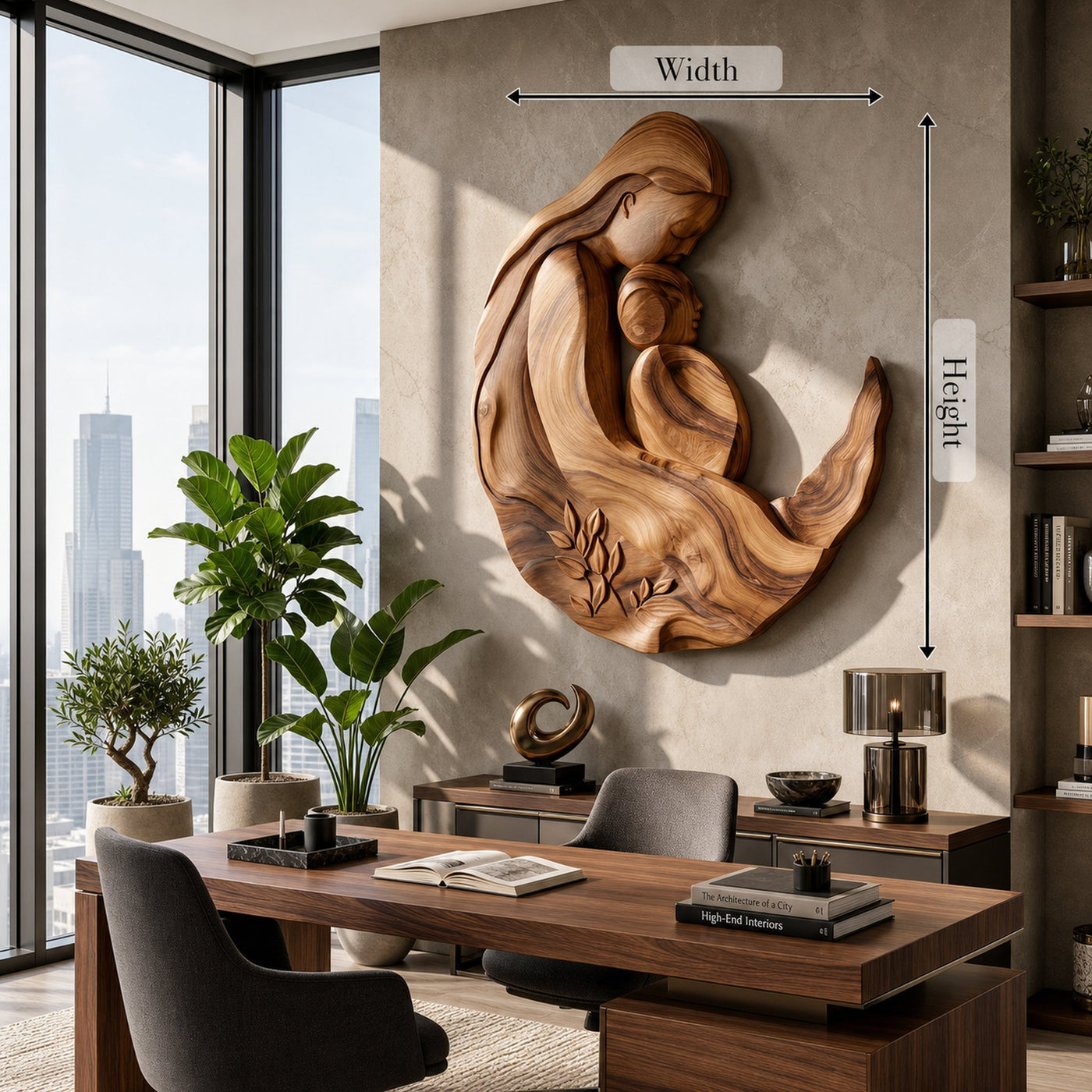 Artistic Motherhood Wall Decor With Carved Detail For Office - product view 5