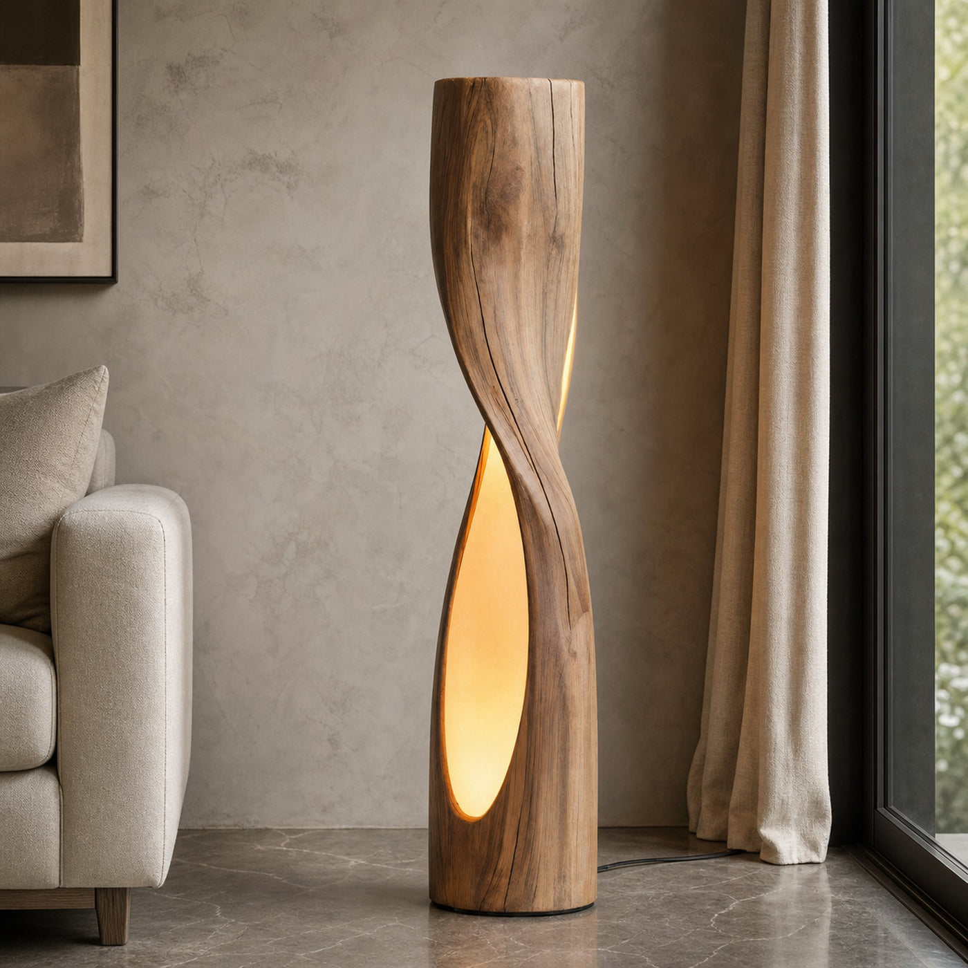 Artistic Twisted Floor Lamp For Bedroom Or Living Room - product view 2