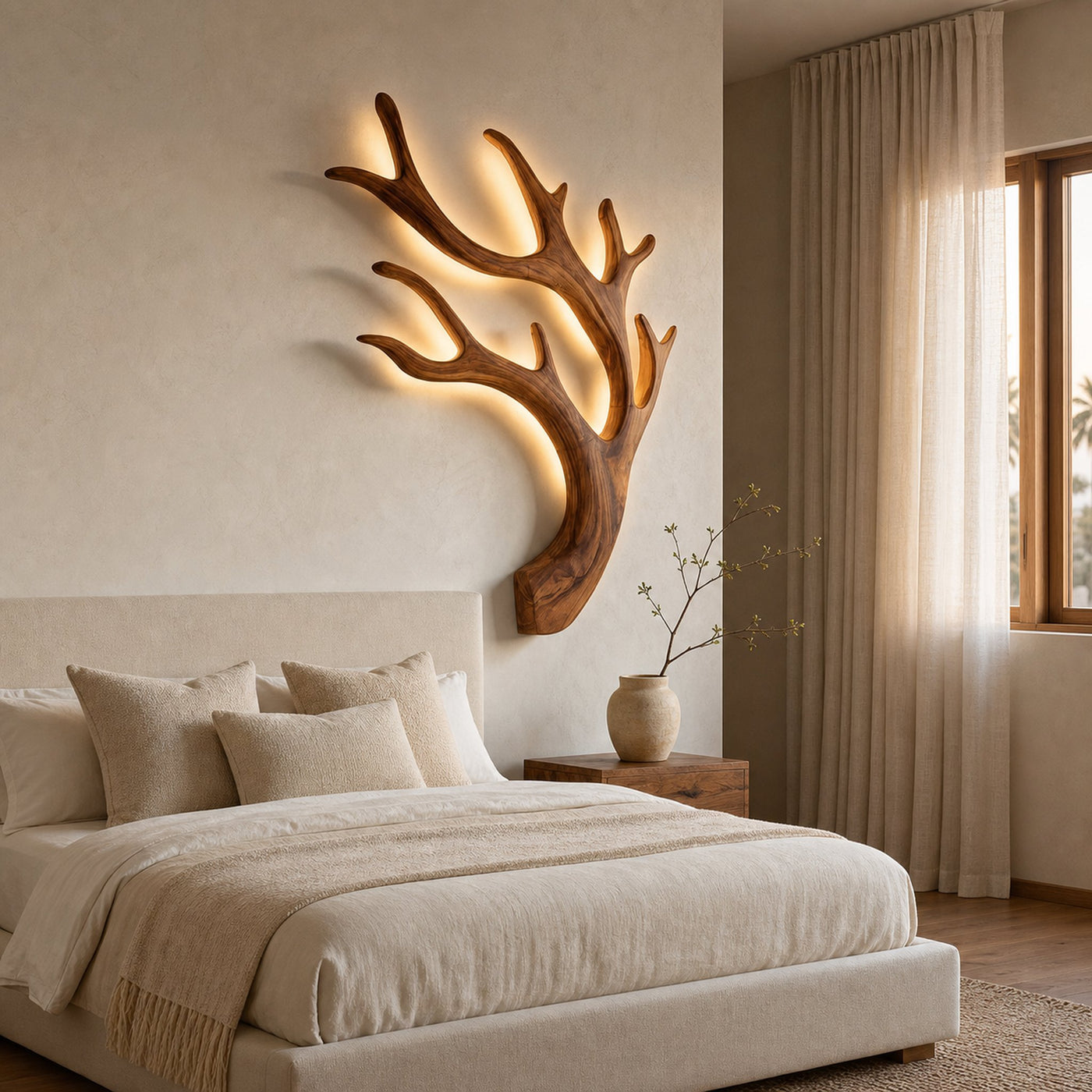 Artistic Wooden Wall Light For Quiet Luxury Interior