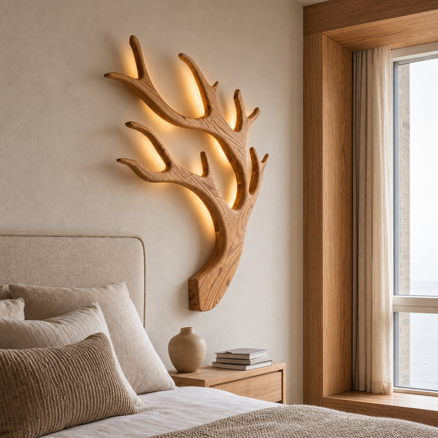 Artistic Wooden Wall Light For Quiet Luxury Interior - product view 5