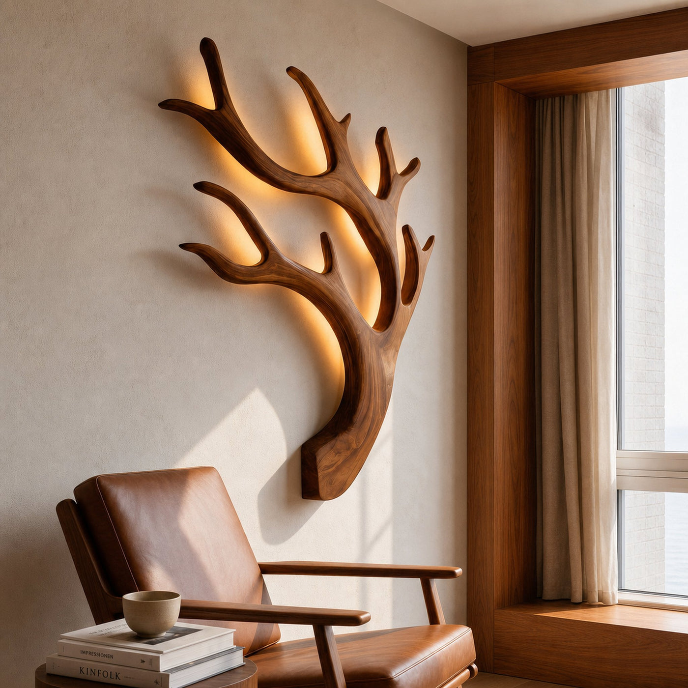 Artistic Wooden Wall Light For Quiet Luxury Interior - product view 6