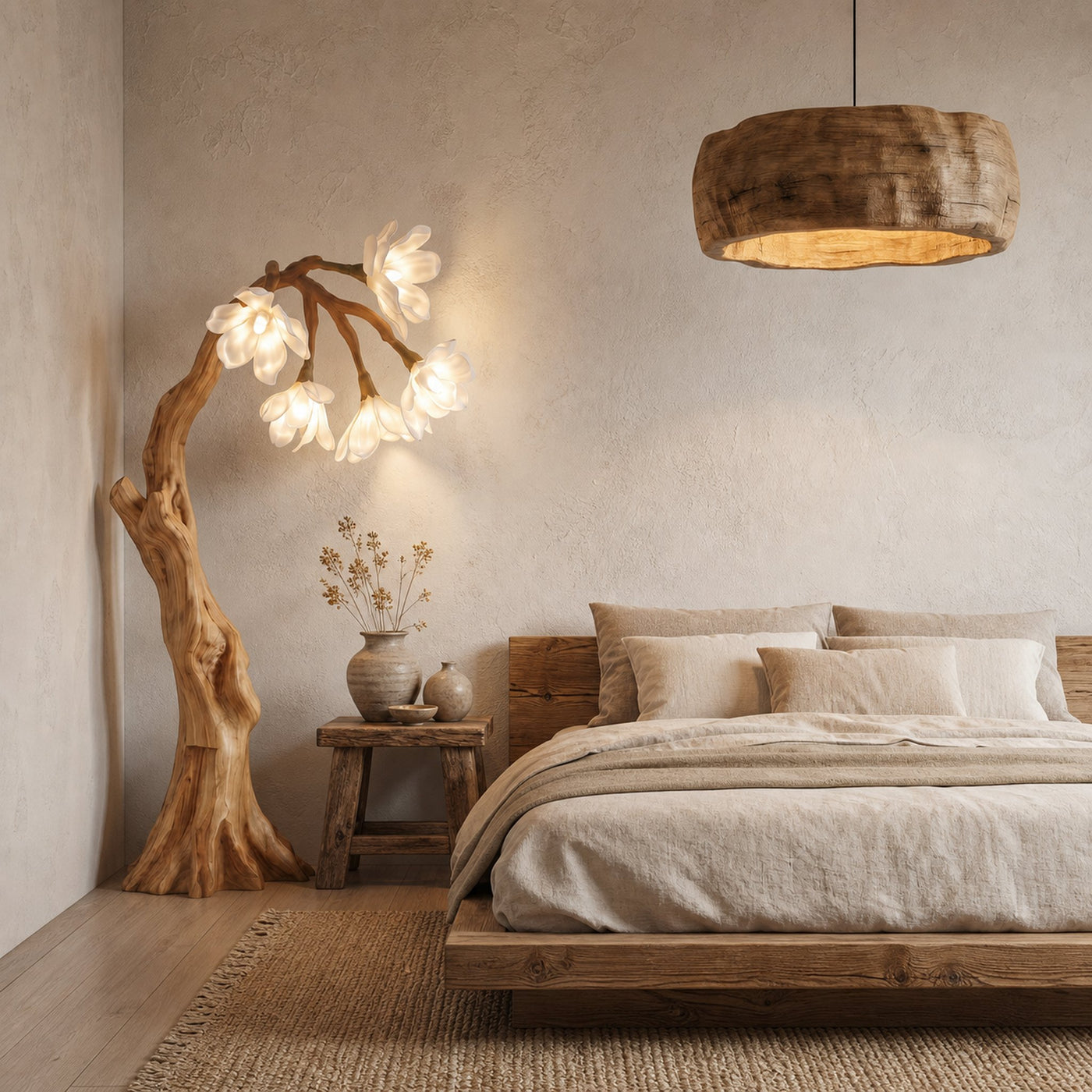 Botanical Standing Lamp With Flower Shade For Living Room And Bedroom - product view 5