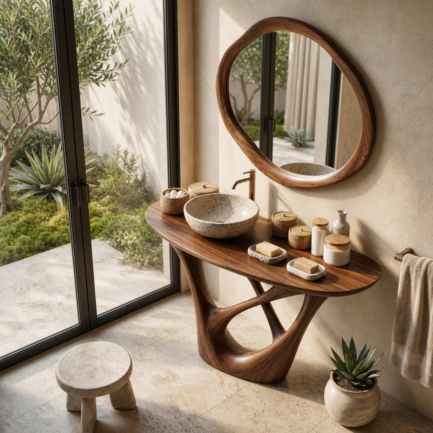 Botanical Wooden Sink Vanity For Spa Retreat - product view 2