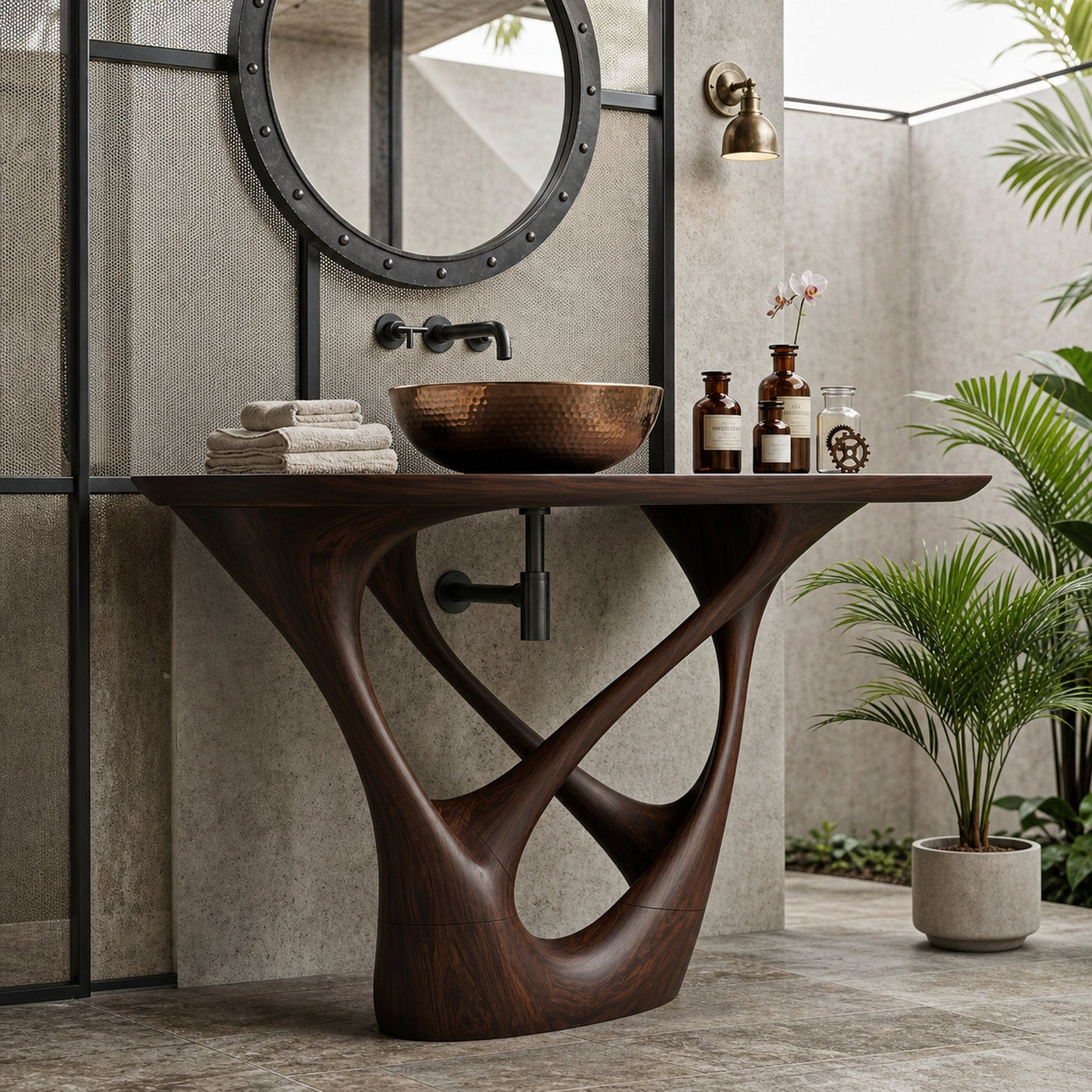 Botanical Wooden Sink Vanity For Spa Retreat - product view 7