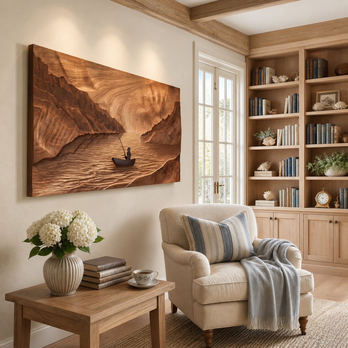Carved Campfire Wood Wall Art For Cozy Lodge Interior Design - product view 4