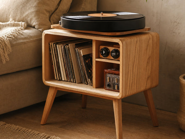 Classic Record Player Stand For Living Room, Bedroom, Office