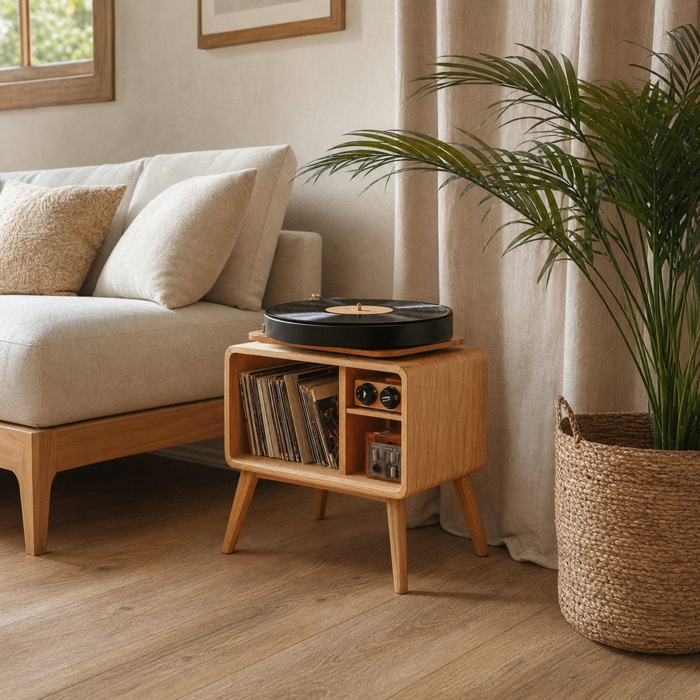 Classic Record Player Stand For Living Room, Bedroom, Office - product view 2