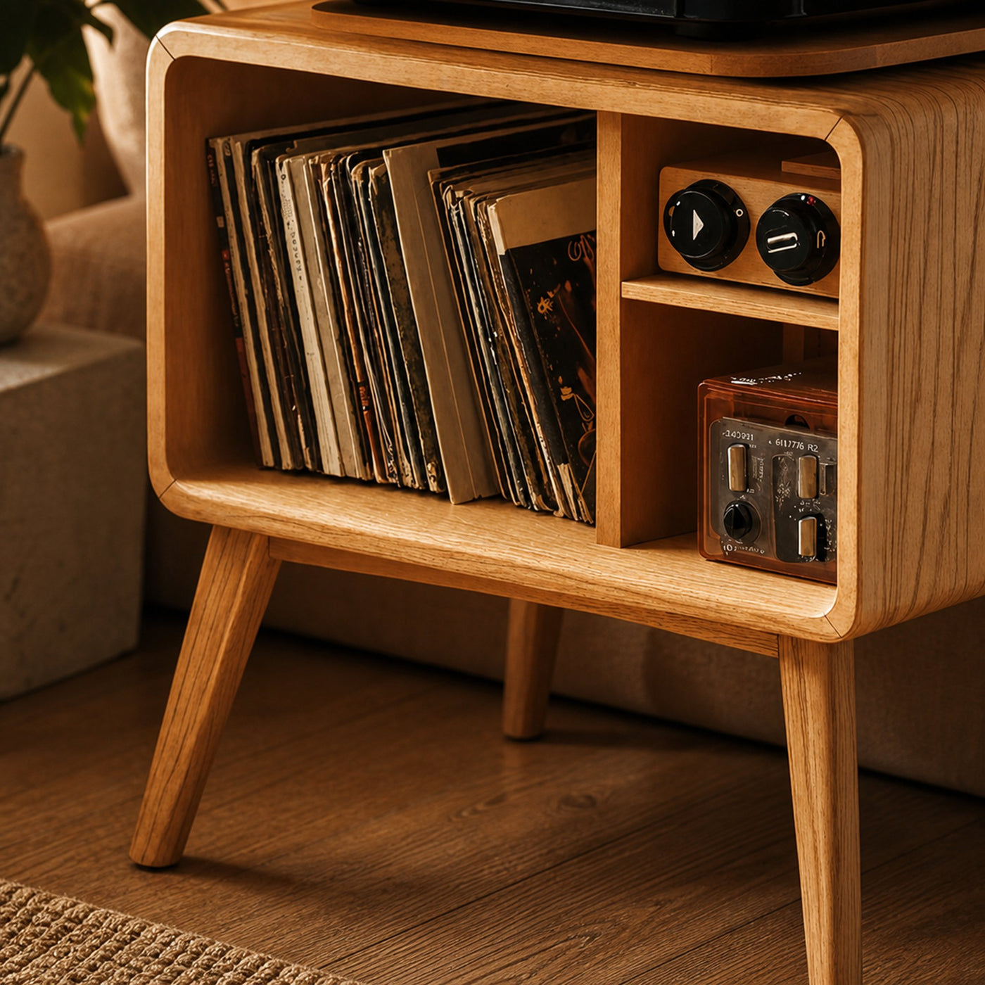 Classic Record Player Stand For Living Room, Bedroom, Office - product view 3