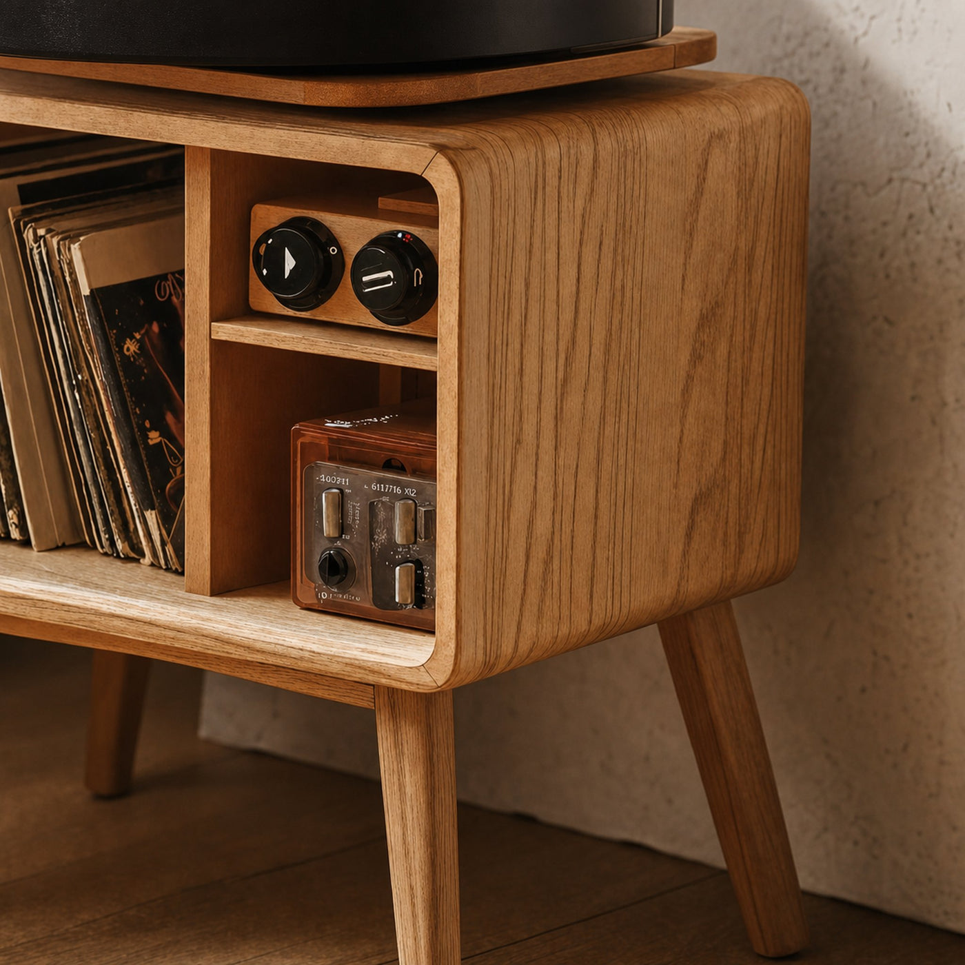 Classic Record Player Stand For Living Room, Bedroom, Office - product view 4