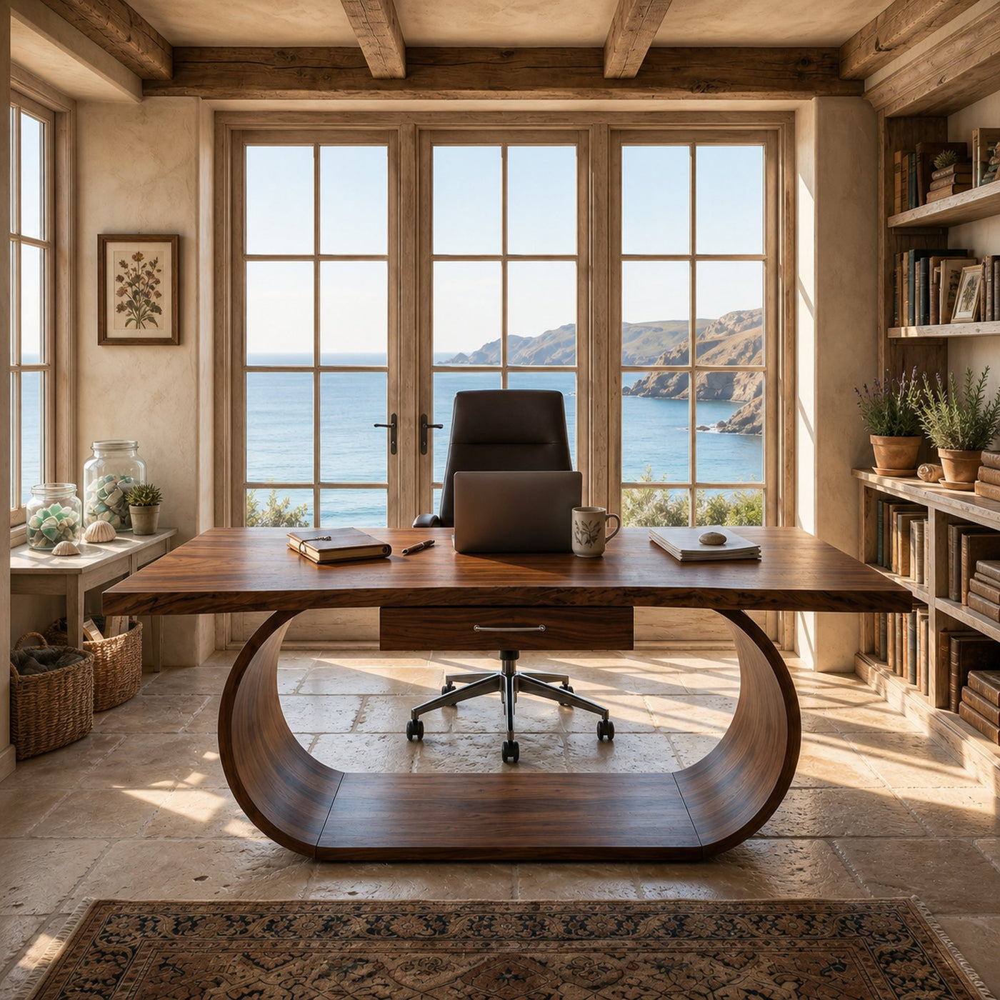 Classic Study Desk With Side Drawers For Bedroom Office - product view 3