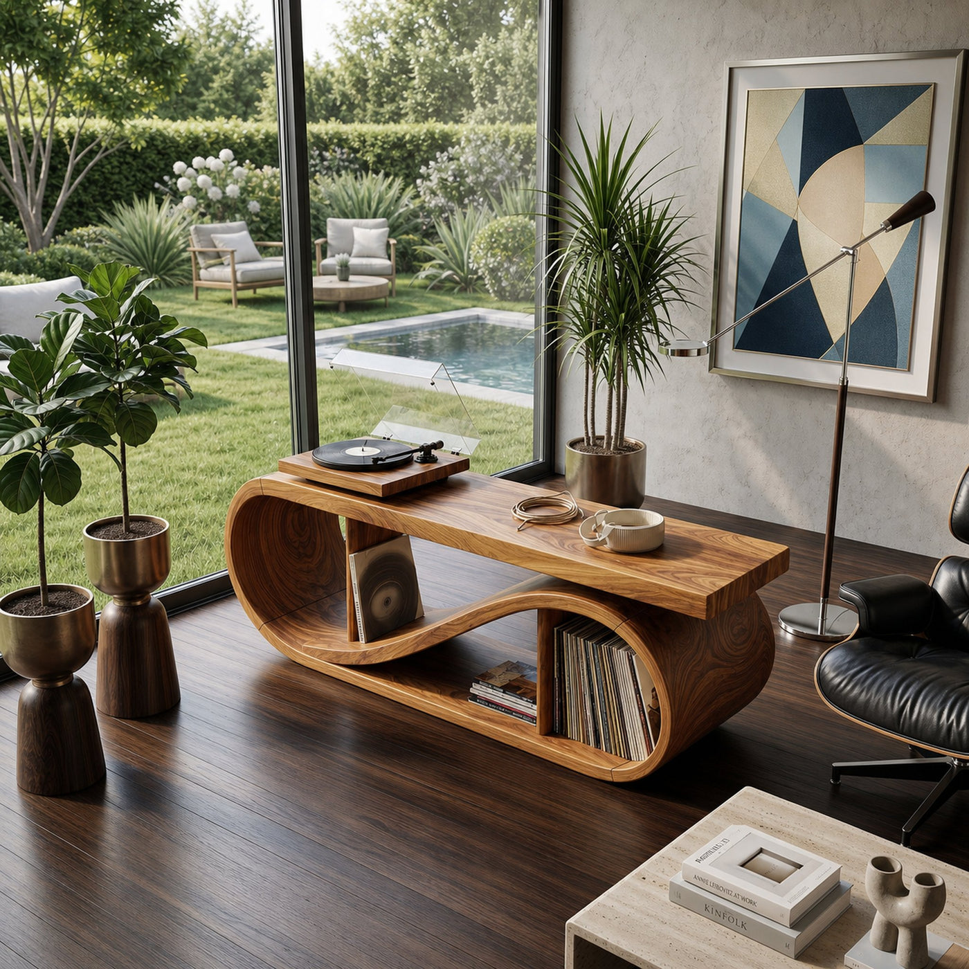 Coastal Wave Record Storage Cabinet Beach Residence - product view 2