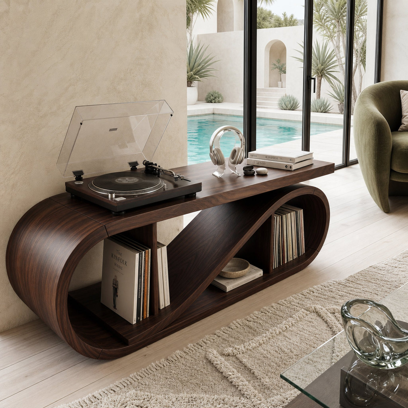 Coastal Wave Record Storage Cabinet Beach Residence - product view 7