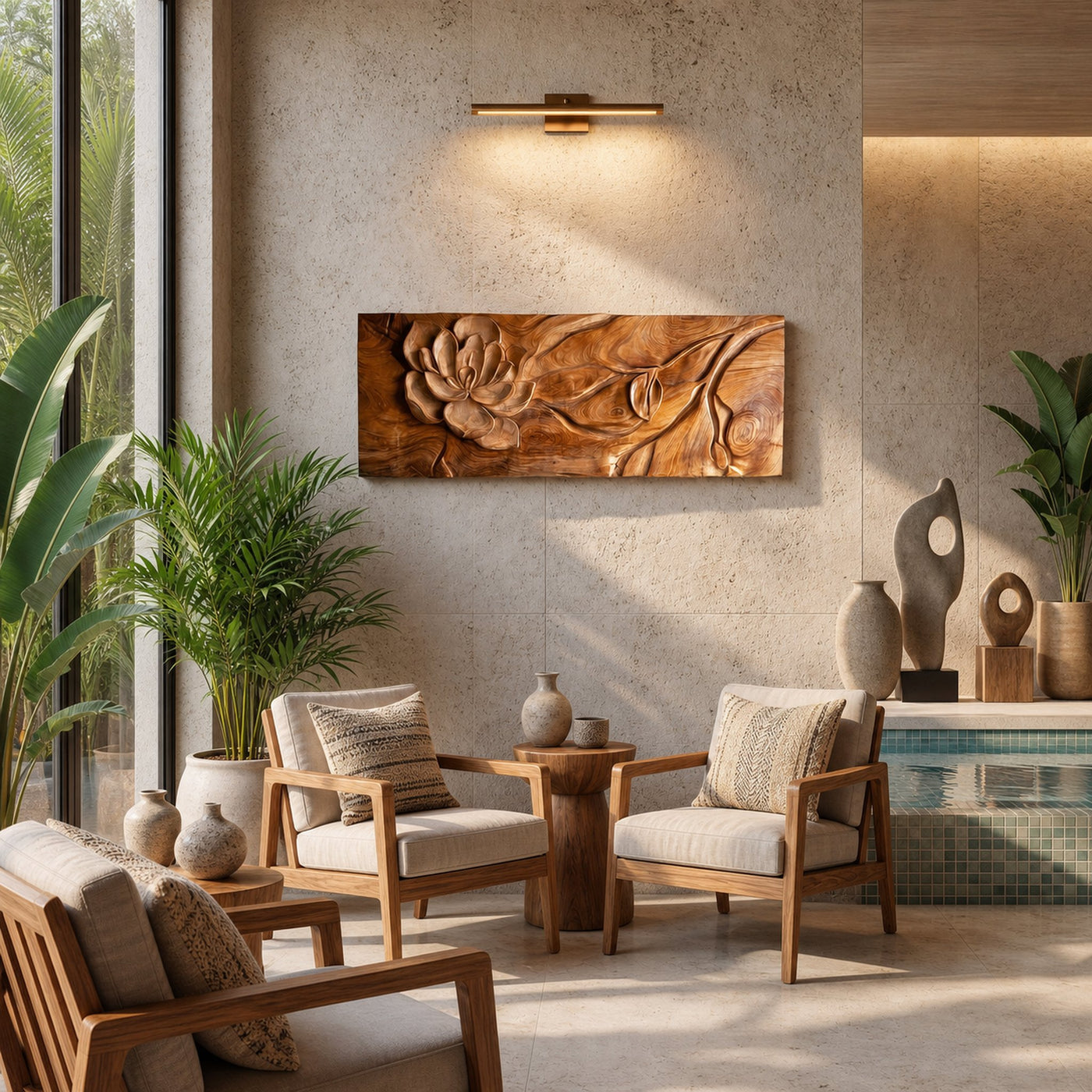 Contemporary Abstract Wood Wall Art For Sophisticated Interior Styling - product view 4