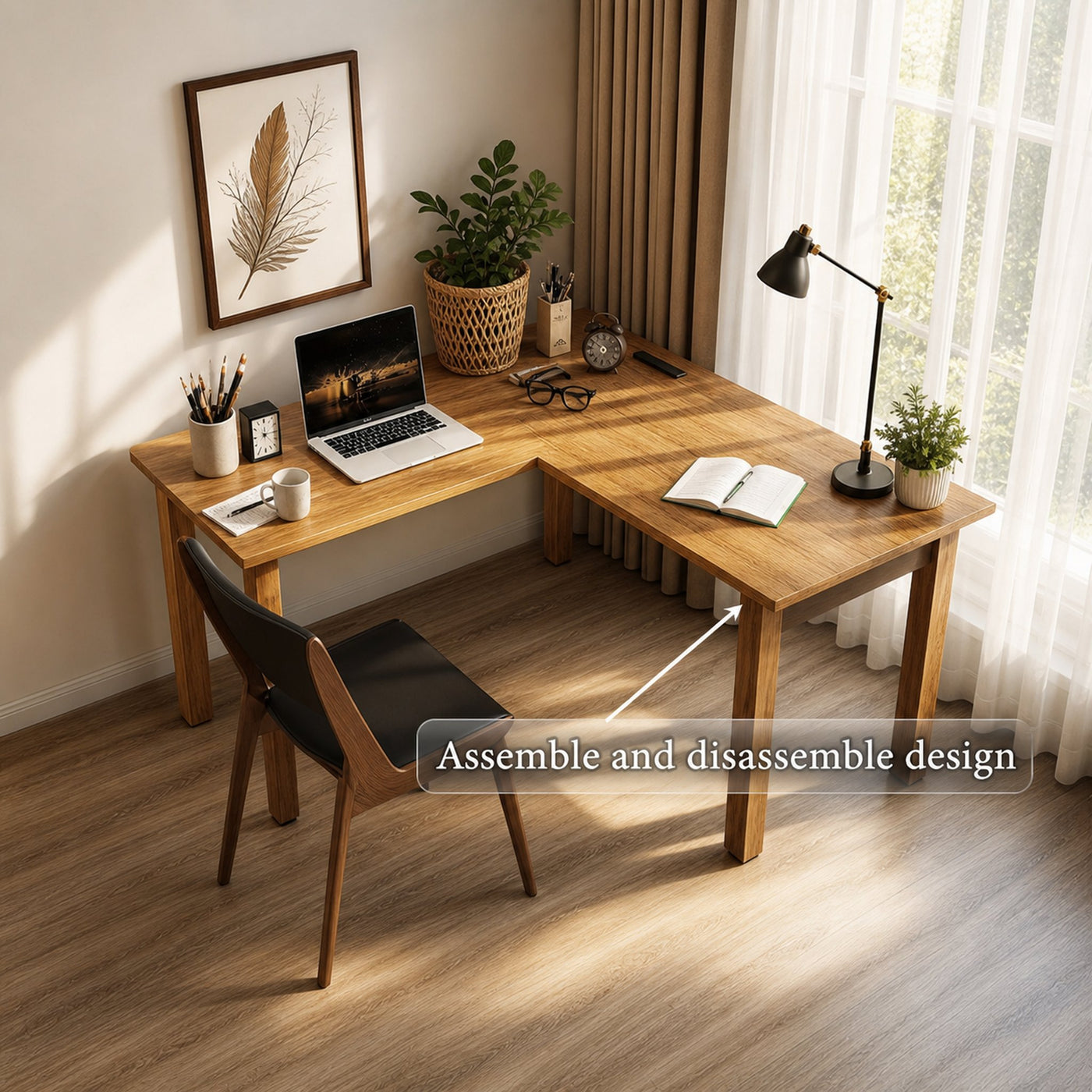 Contemporary Clean Computer Corner Desk For Home Office And Work Area - product view 4