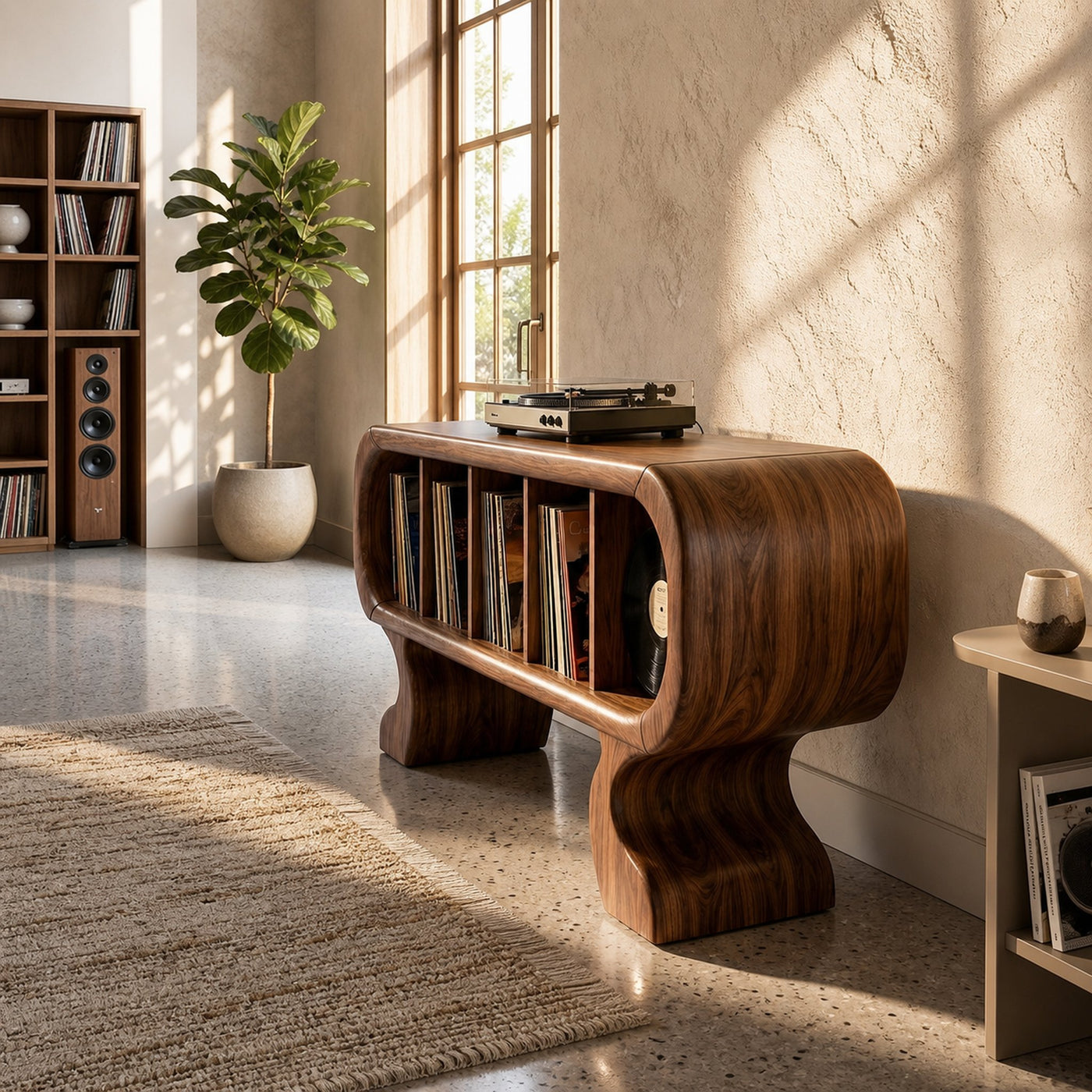 Contemporary Curved Record Player Stand Luxury Suite - product view 6