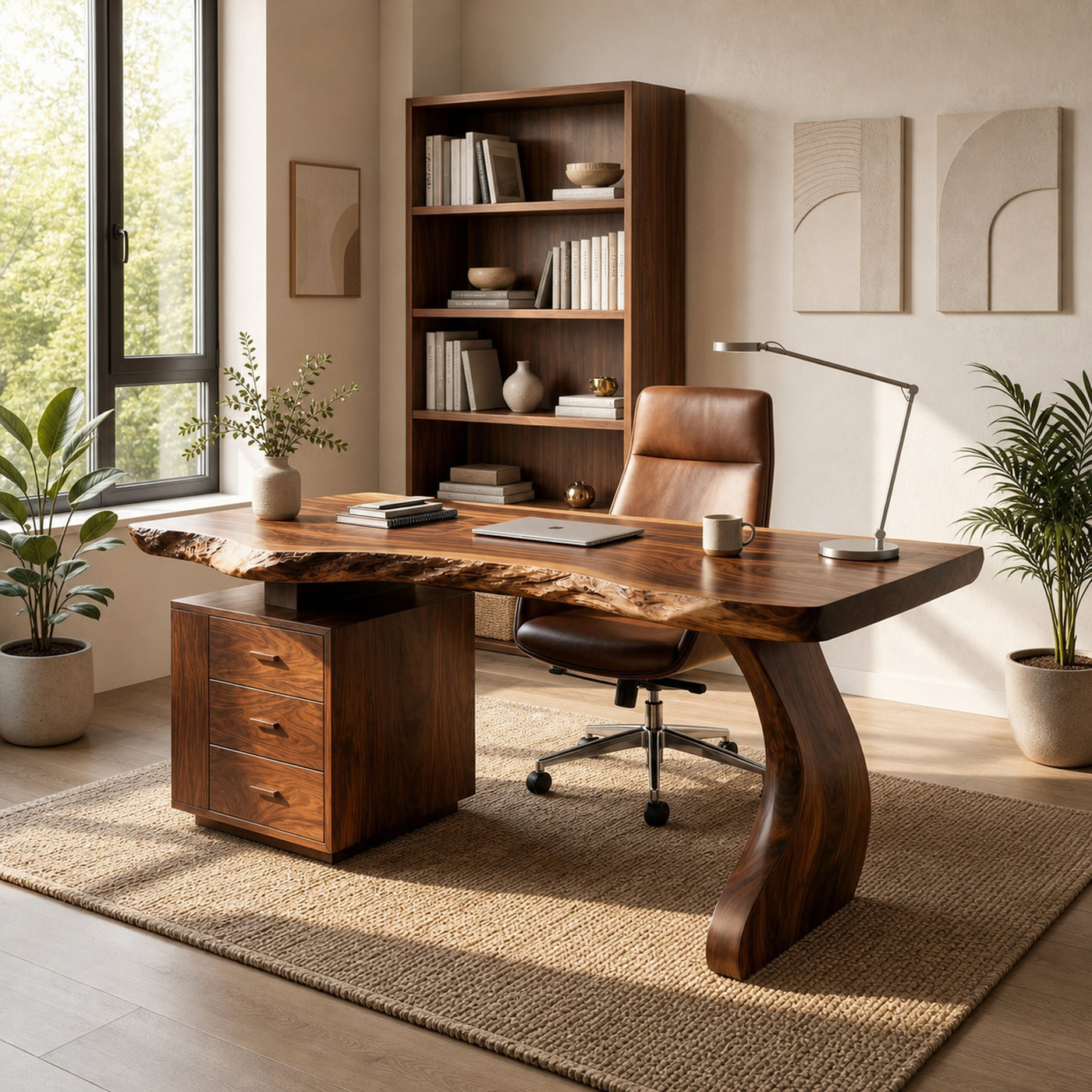 Contemporary Desk With Storage For Curated Home Office