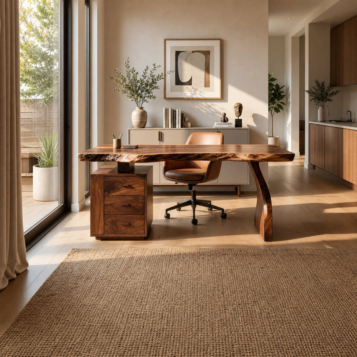 Contemporary Desk With Storage For Curated Home Office - product view 2