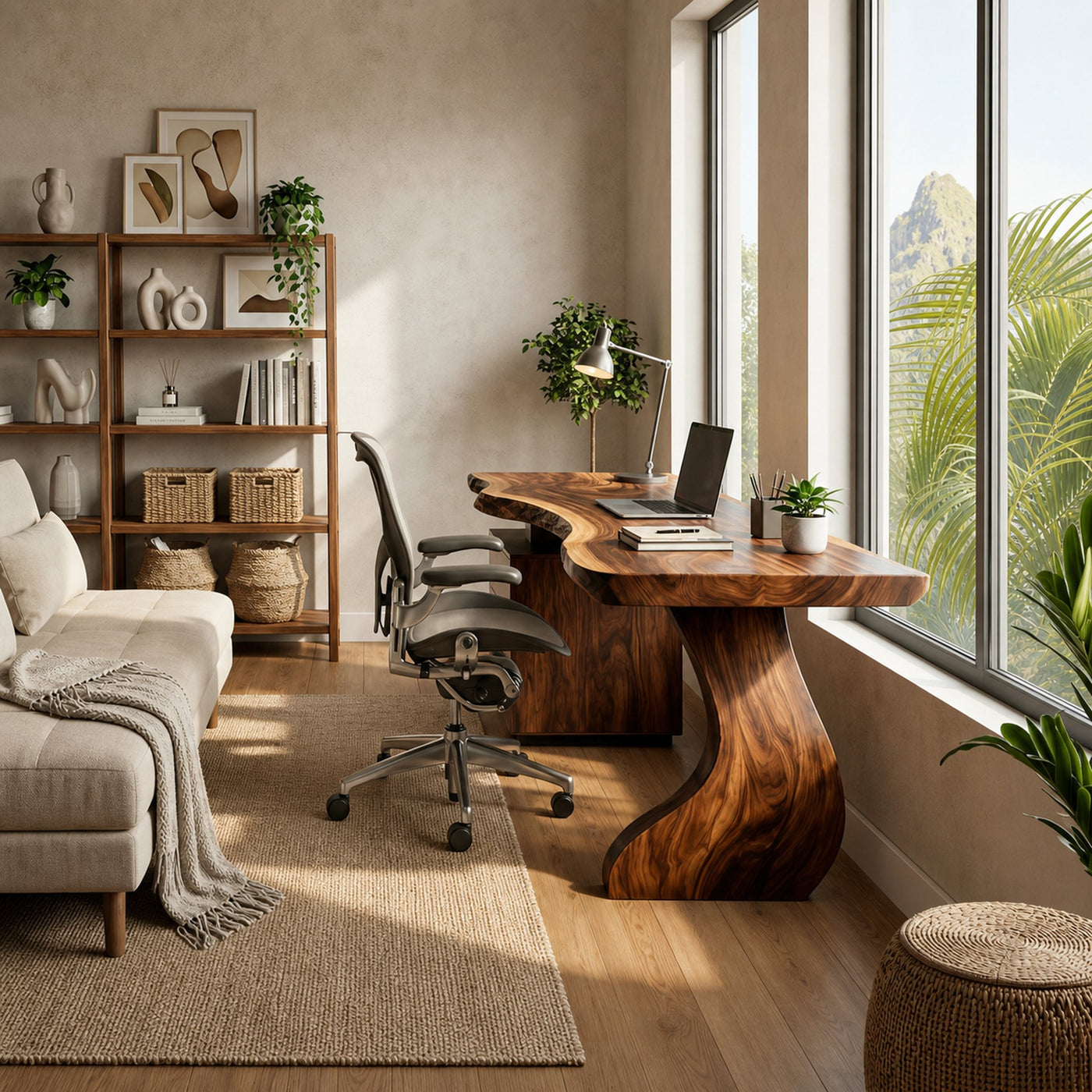 Contemporary Desk With Storage For Curated Home Office - product view 3