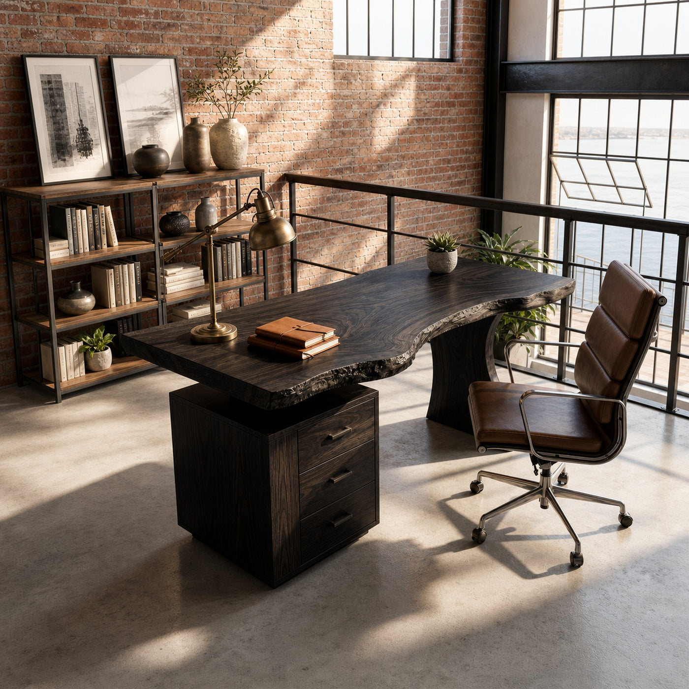 Contemporary Desk With Storage For Curated Home Office - product view 4