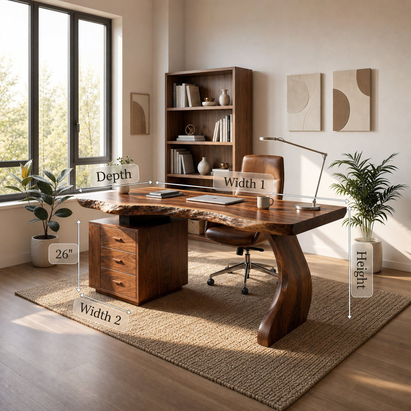 Contemporary Desk With Storage For Curated Home Office - product view 8