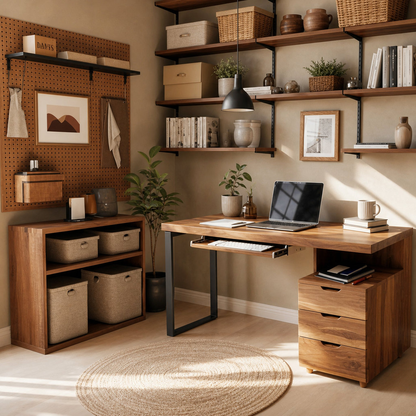 Contemporary Desk with Drawer For Home Office Workspace - product view 3