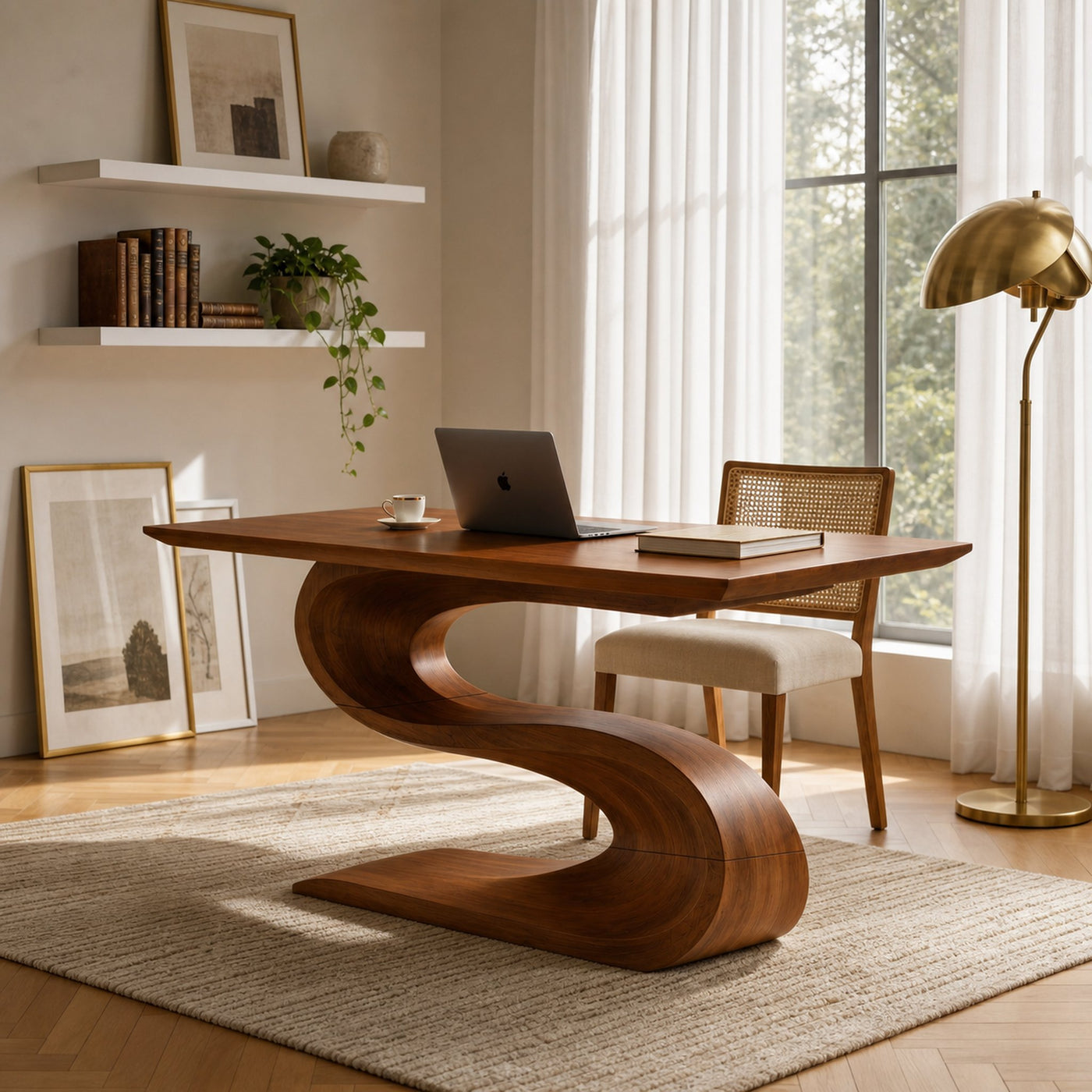 Contemporary Executive Desk For Open Workspace Interior Space