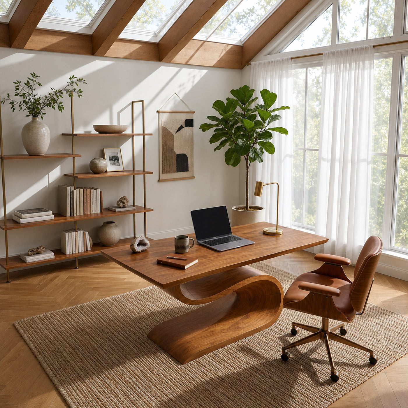 Contemporary Executive Desk For Open Workspace Interior Space - product view 2