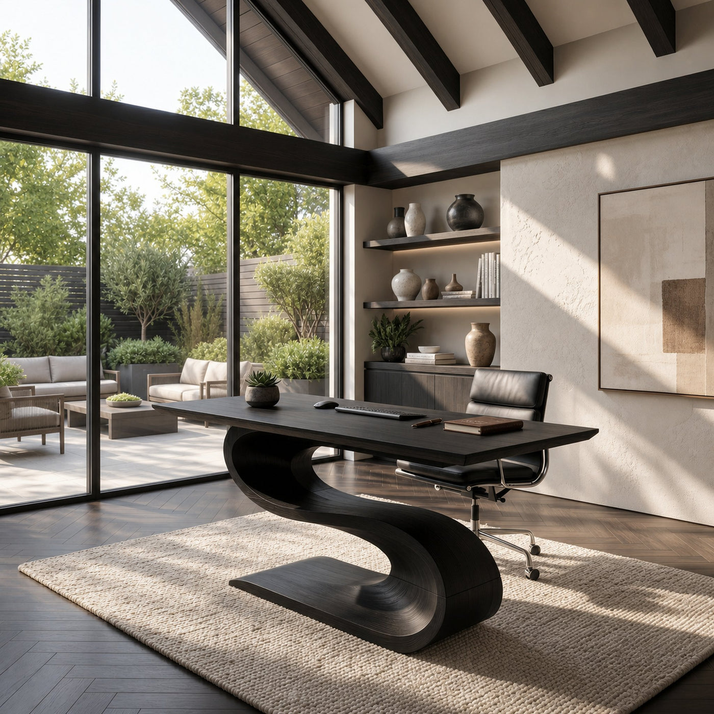 Contemporary Executive Desk For Open Workspace Interior Space - product view 4