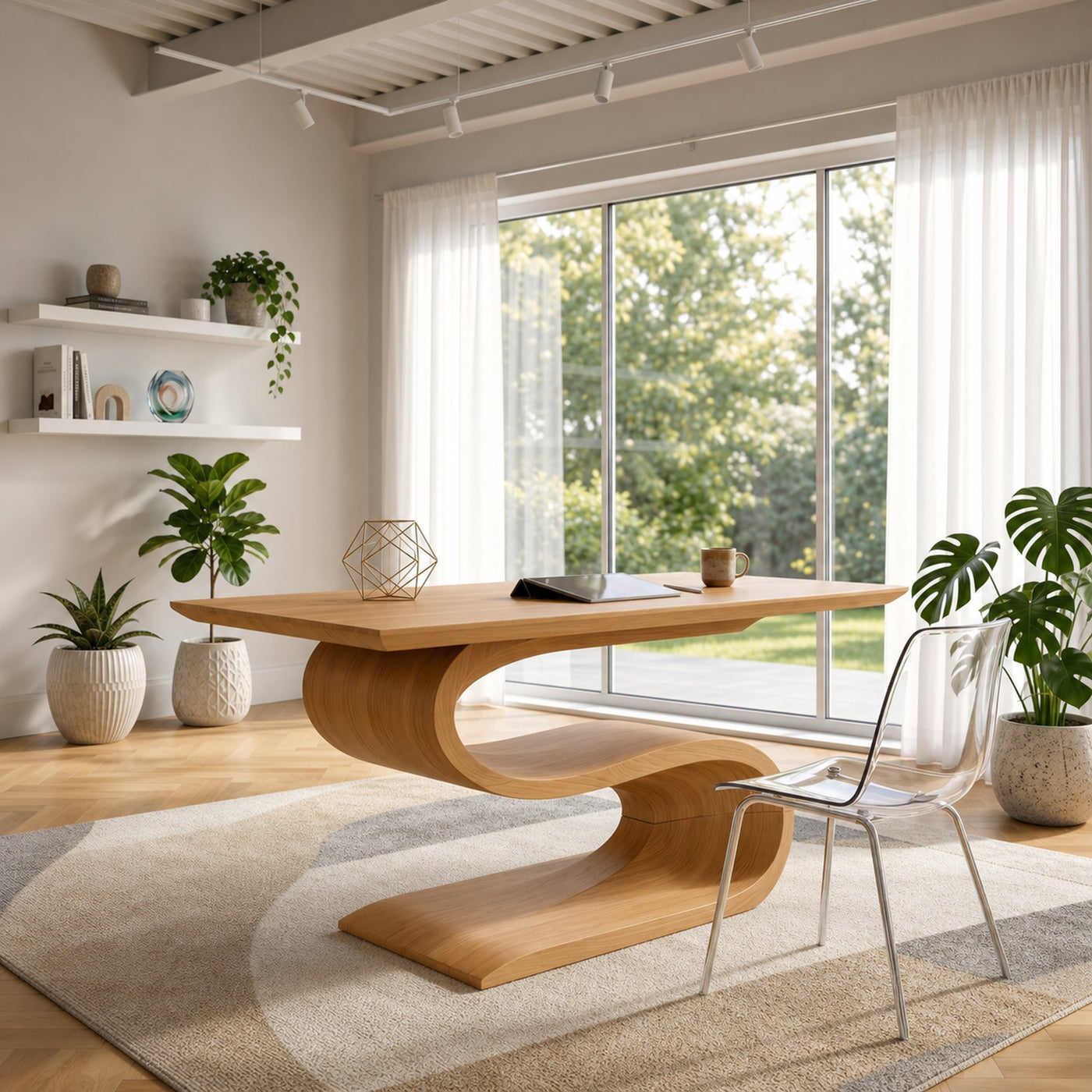 Contemporary Executive Desk For Open Workspace Interior Space - product view 5
