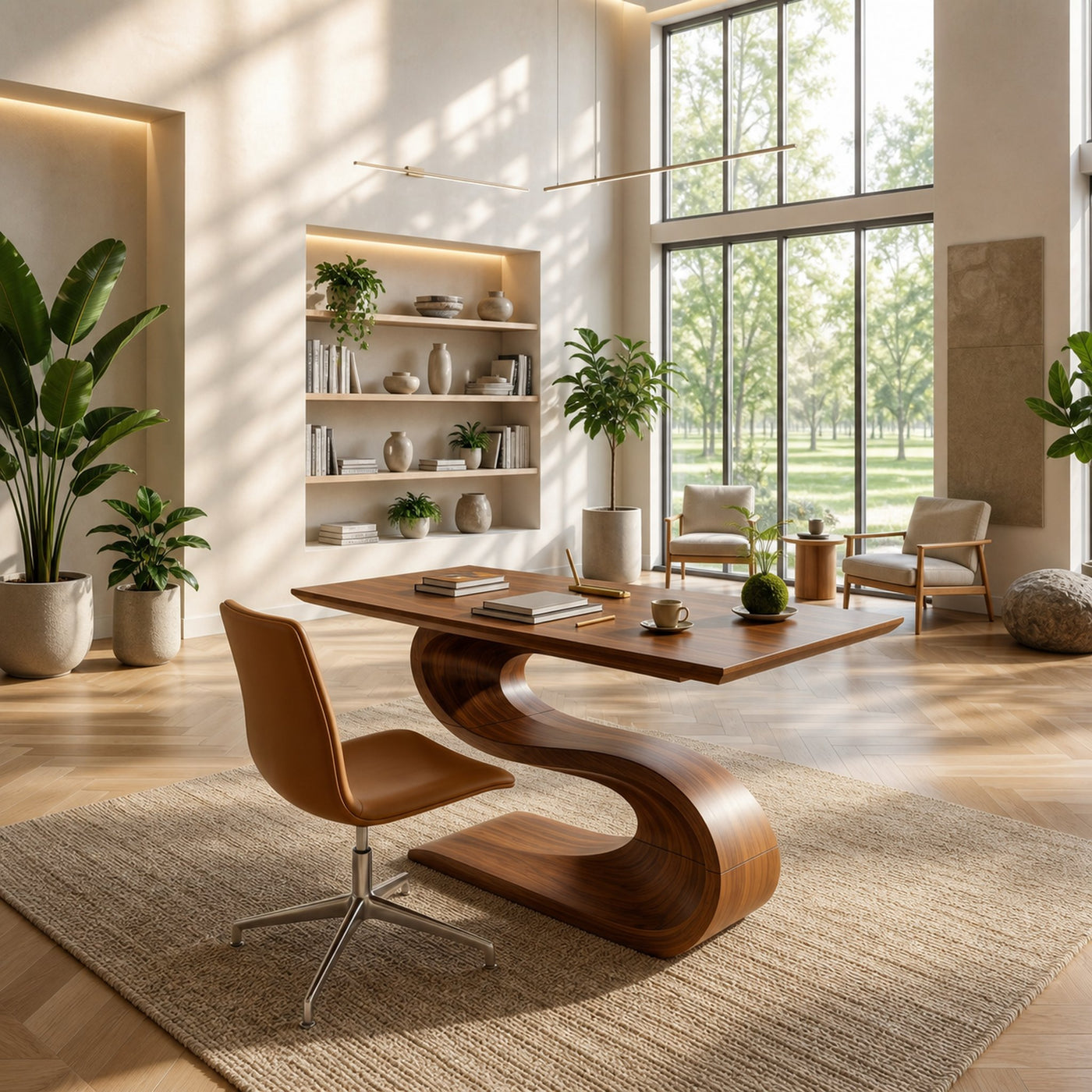 Contemporary Executive Desk For Open Workspace Interior Space - product view 6