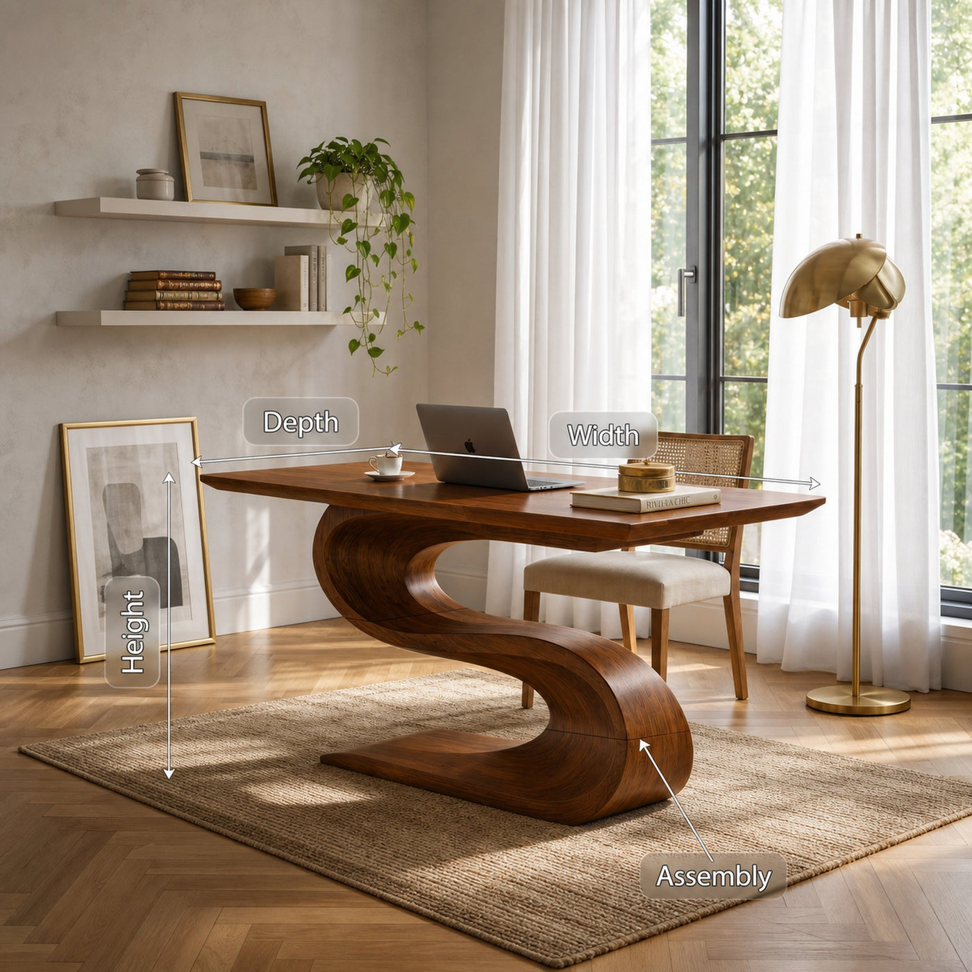 Contemporary Executive Desk For Open Workspace Interior Space - product view 8
