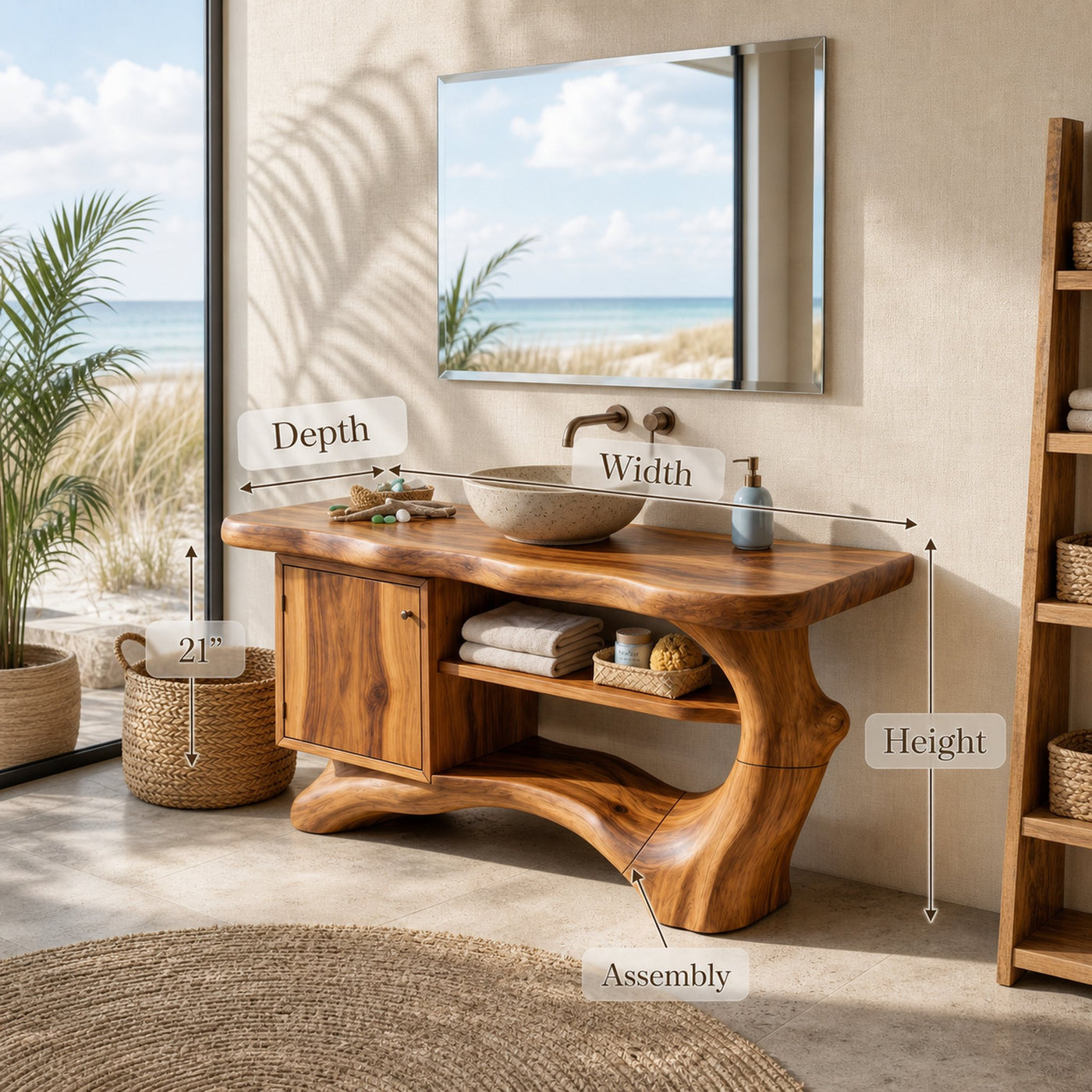 Contemporary Floating Vanity For Small Bathroom Space - product view 8