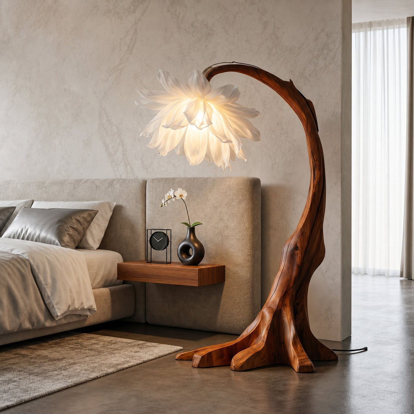 Contemporary Floor Lamp With Sculptural Floral Design For Living Room And Bedroom - product view 2
